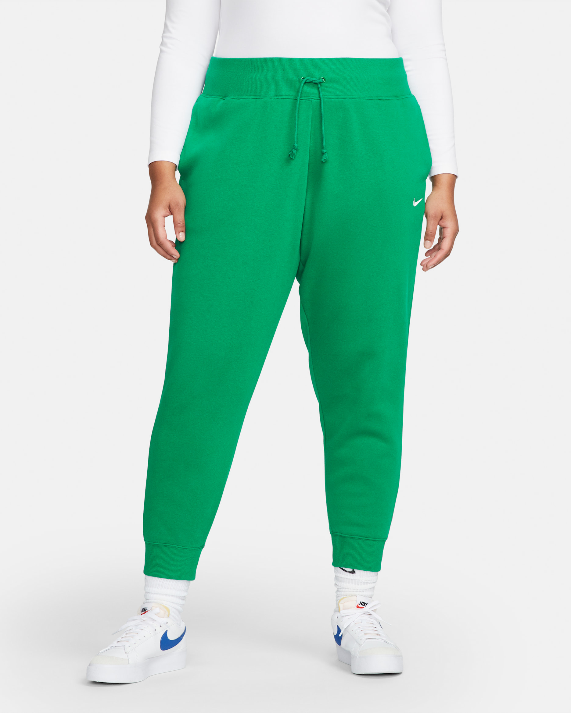 Nike Sportswear Phoenix Fleece Women's High-Waisted Joggers (Plus Size) - Malachite/Sail