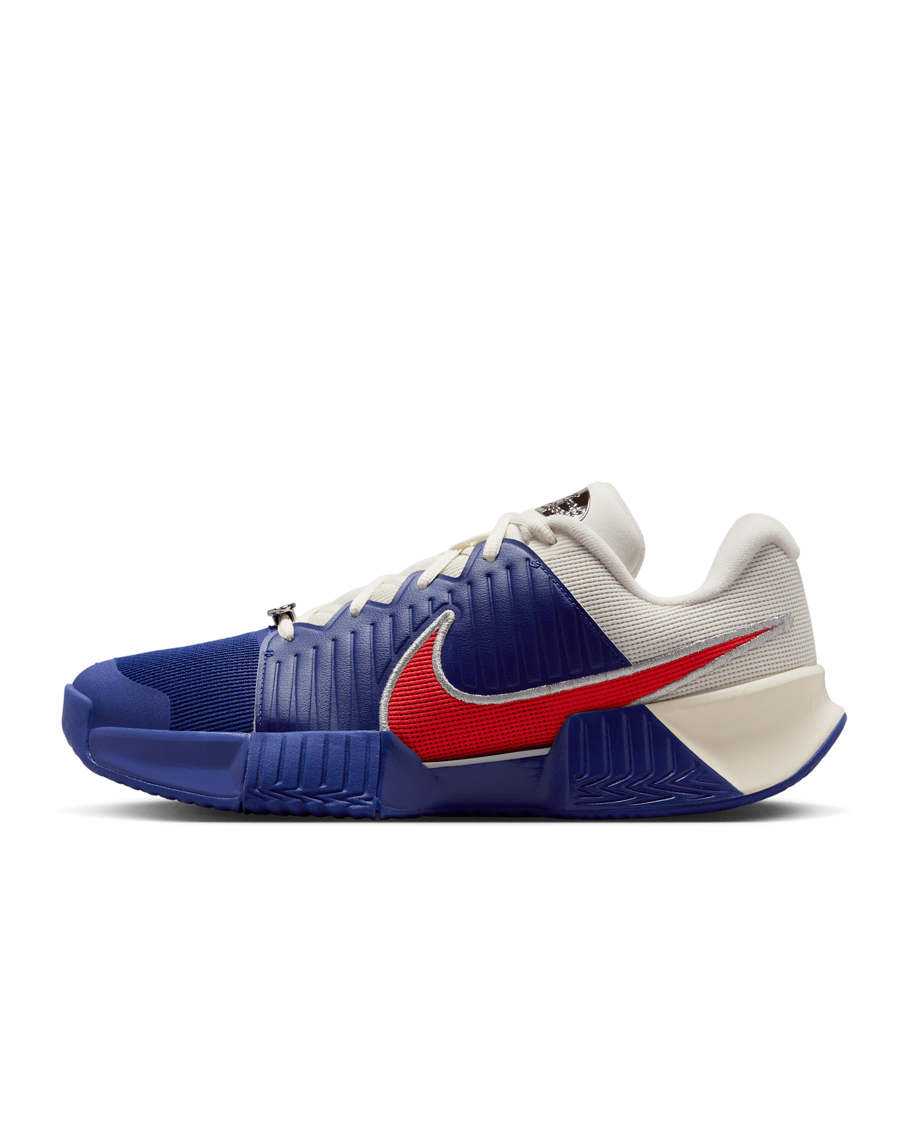 Nike GP Challenge Pro Premium Men's Clay Court Tennis Shoes - Deep Night/Pale Ivory/Metallic Silver/Light Crimson