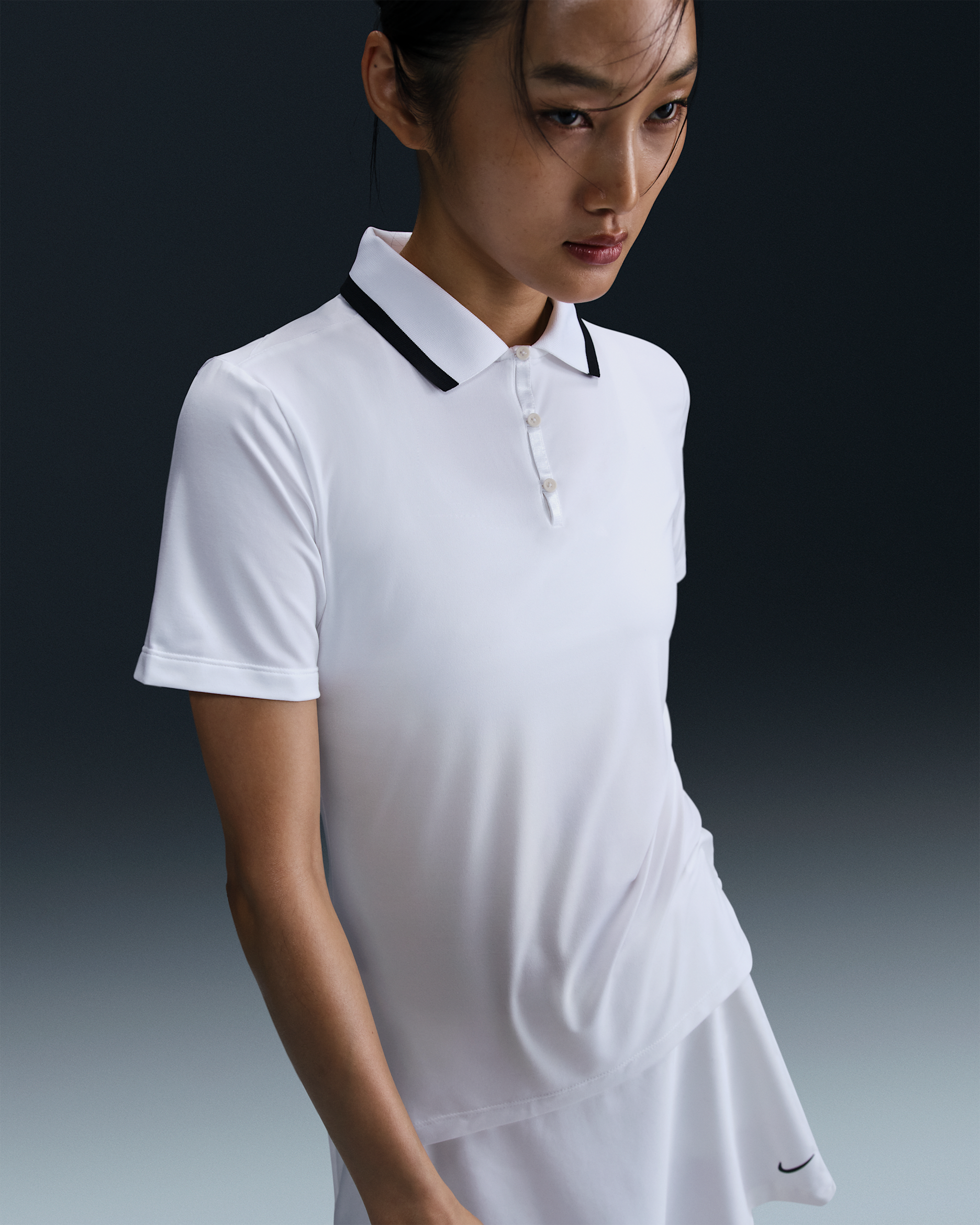 Nike Tour Women's Dri-FIT Short-Sleeve Golf Polo - White/Black/Black