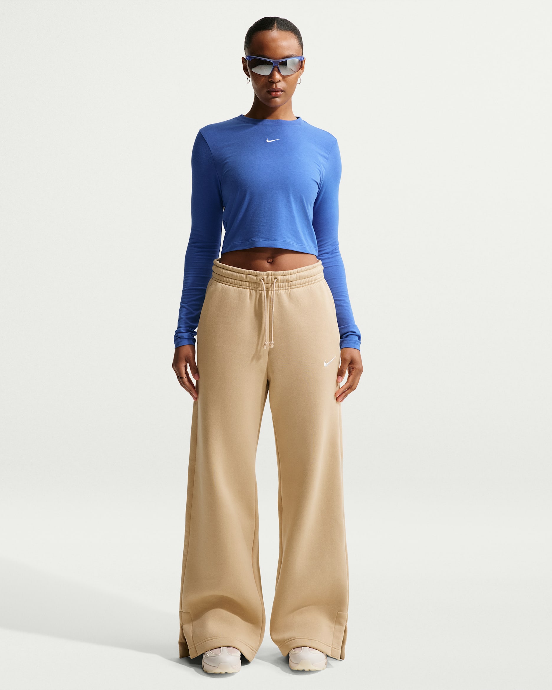 Nike Sportswear Phoenix Fleece Women's High-Waisted Wide-Leg Trousers - Linen/Sail