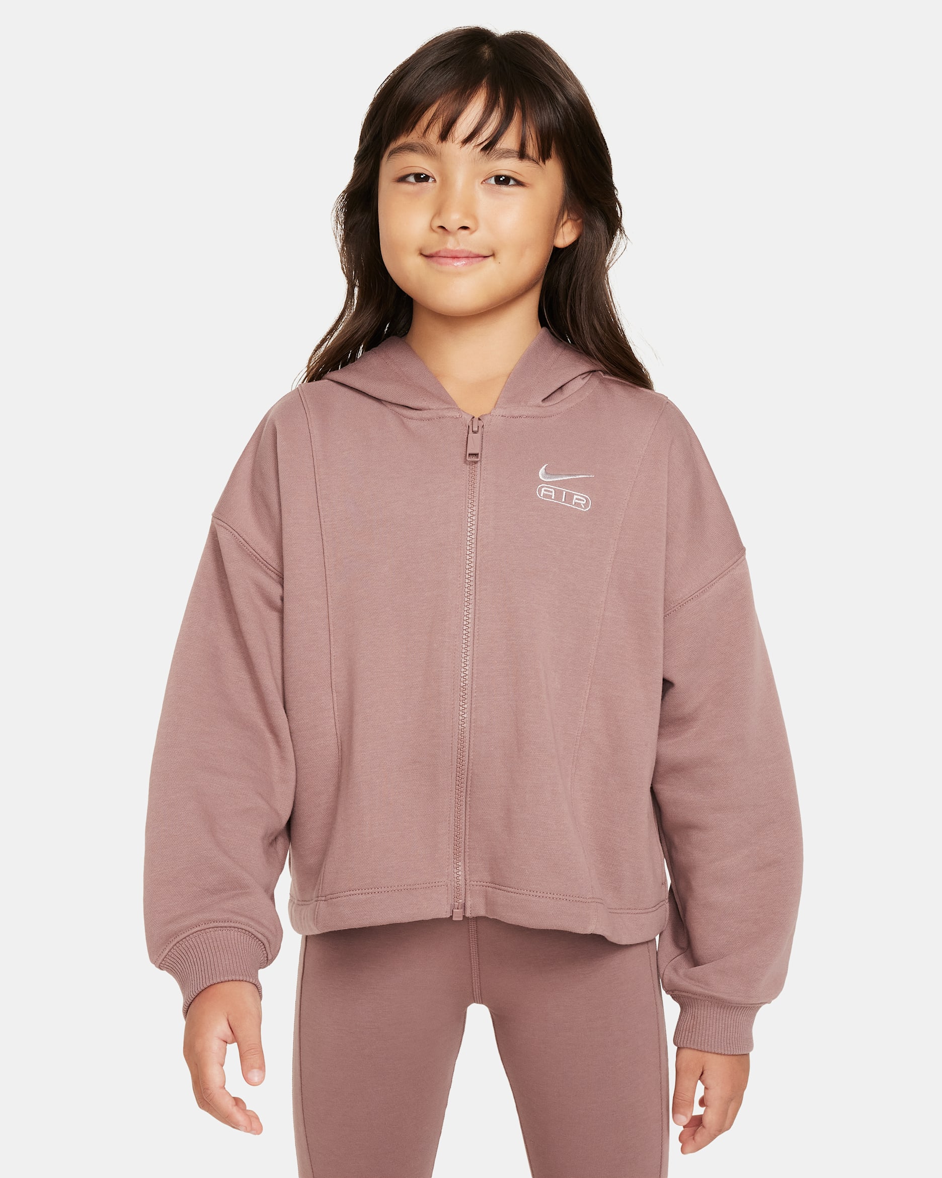 ナイキ エア ガールズ フレンチテリー フルジップ パーカー - スモーキーモーブ/プラチナムバイオレット