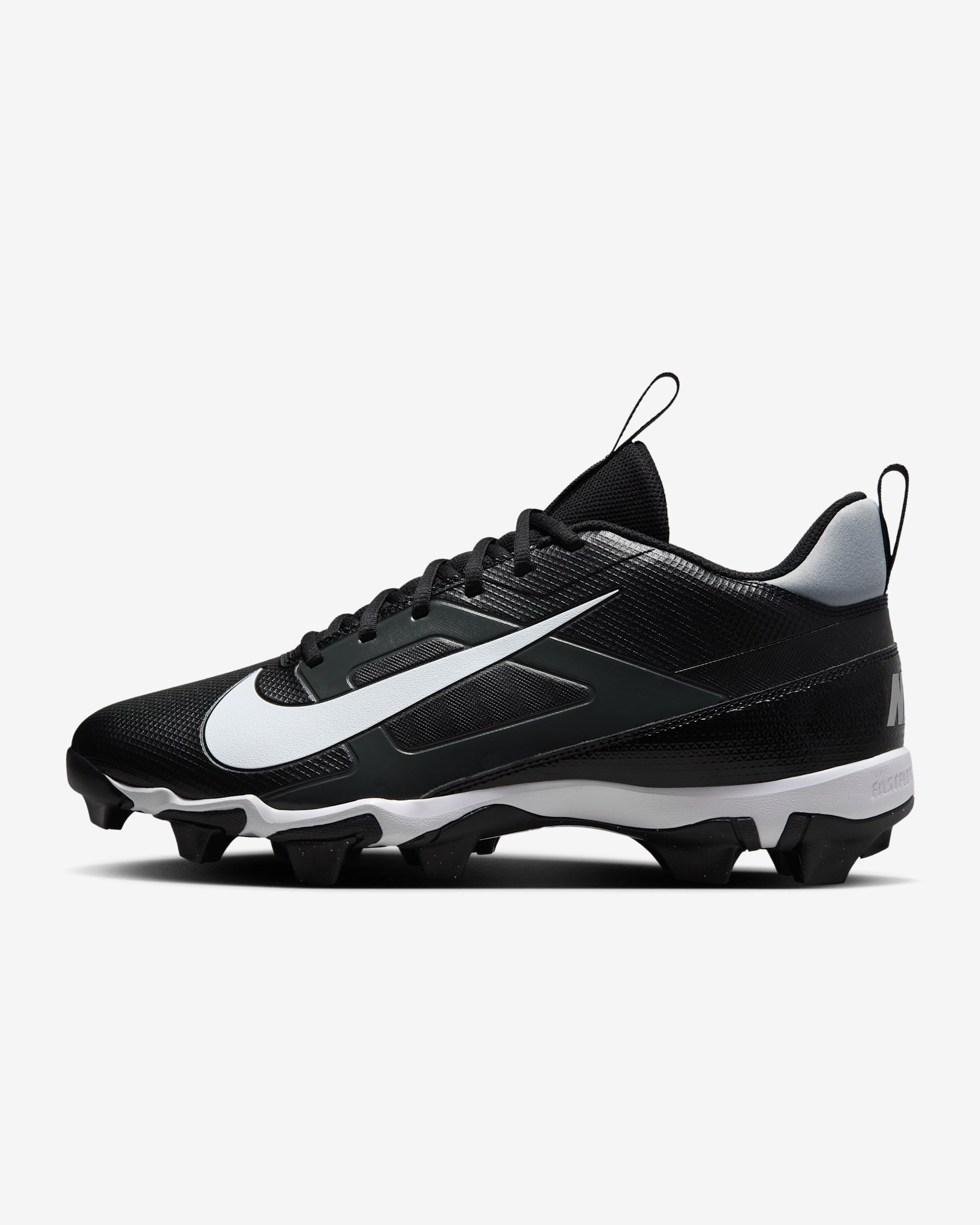 Tacos de fútbol americano (ancho) Nike Alpha Menace 4 Shark - Negro/Gris humo claro/Plata metalizado/Blanco