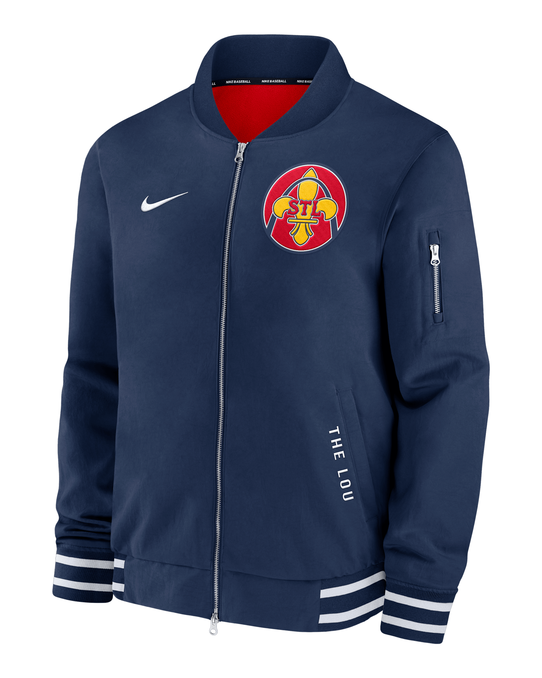 St. Louis Cardinals Authentic Collection City Connect Men's Nike MLB Full-Zip Bomber Jacket - Navy