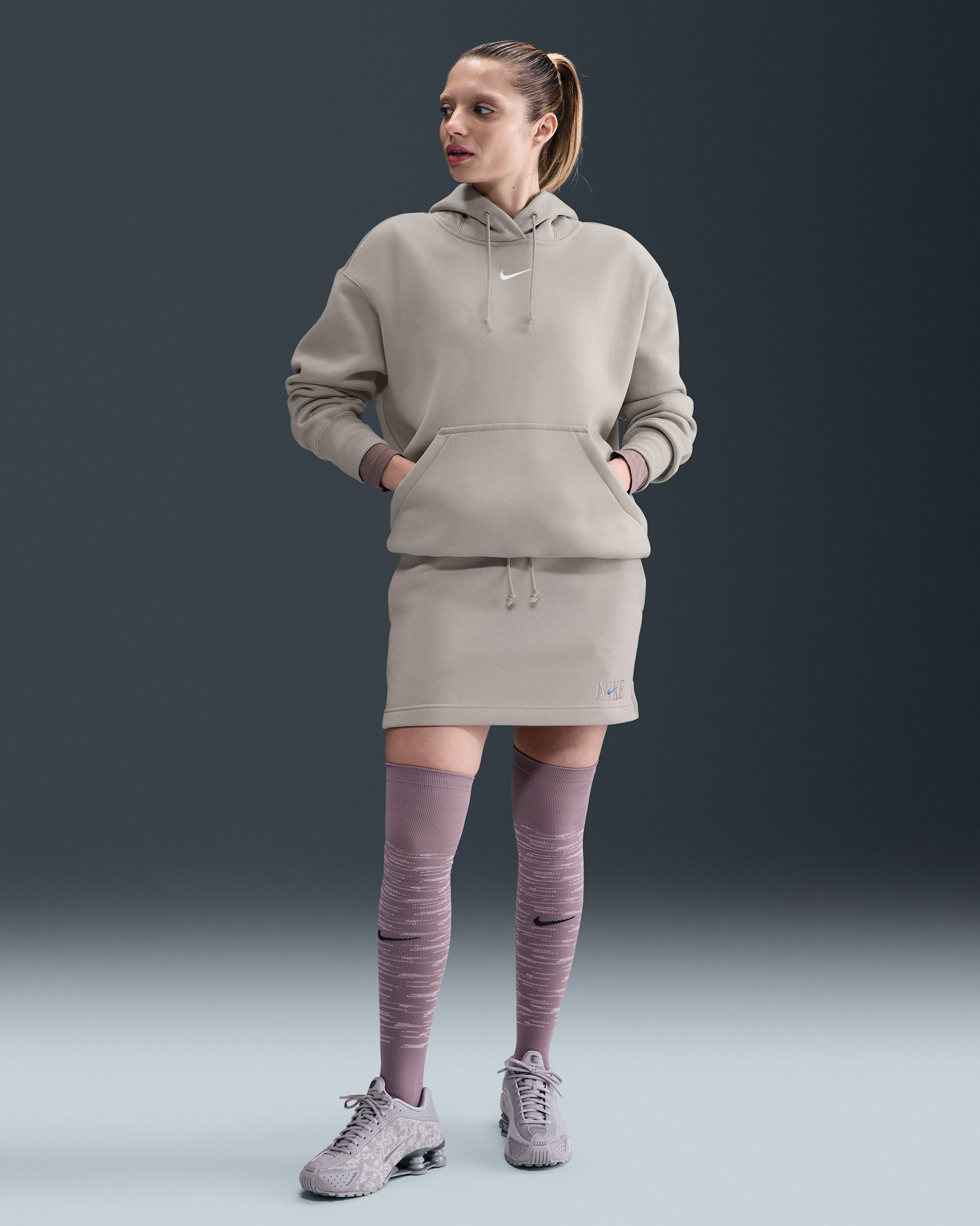 Nike Sportswear Phoenix Fleece Women's Skirt - College Grey/Game Royal