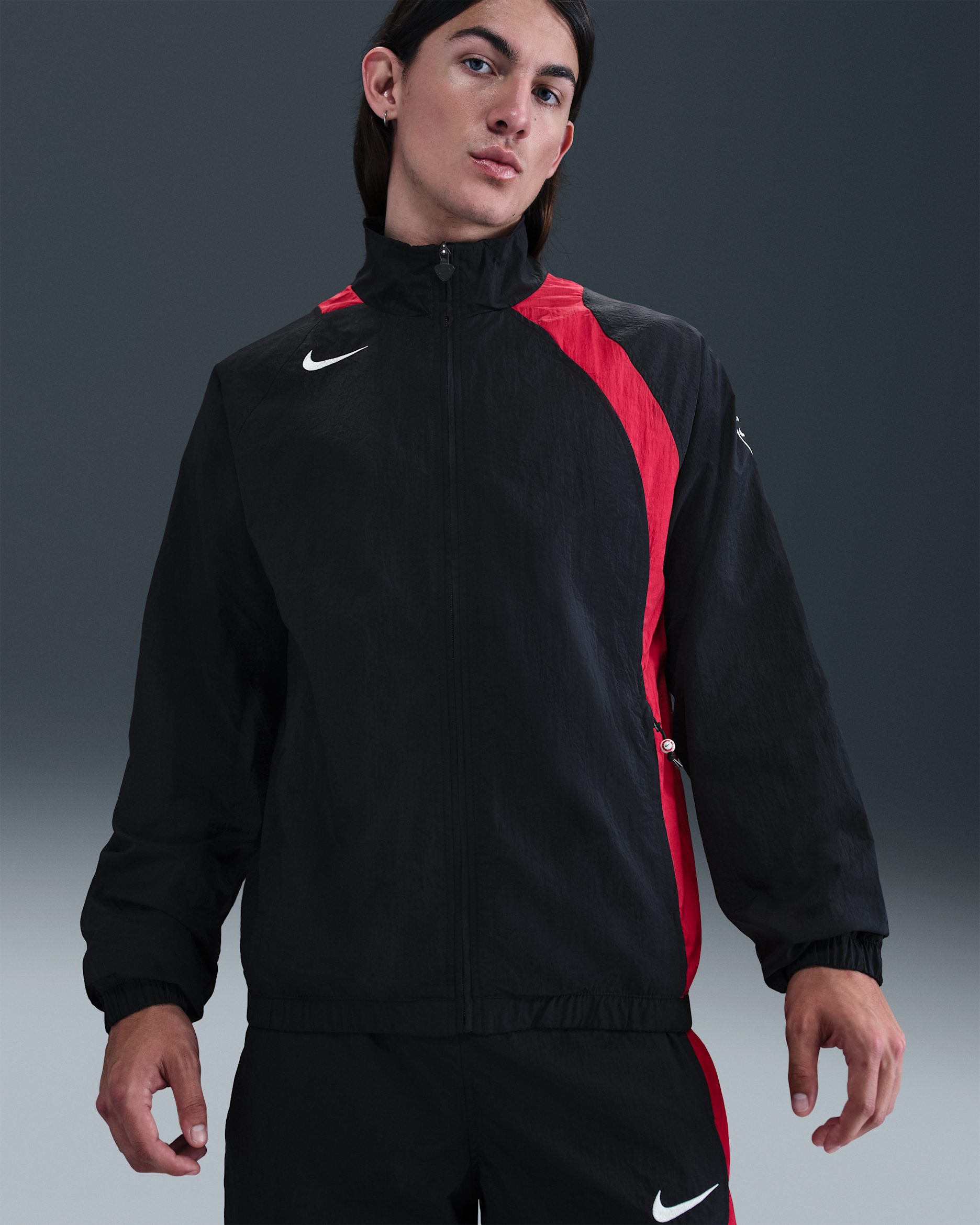 Nike Total 90 Men's Repel Football Tracksuit Jacket - Black/Gym Red/Sail