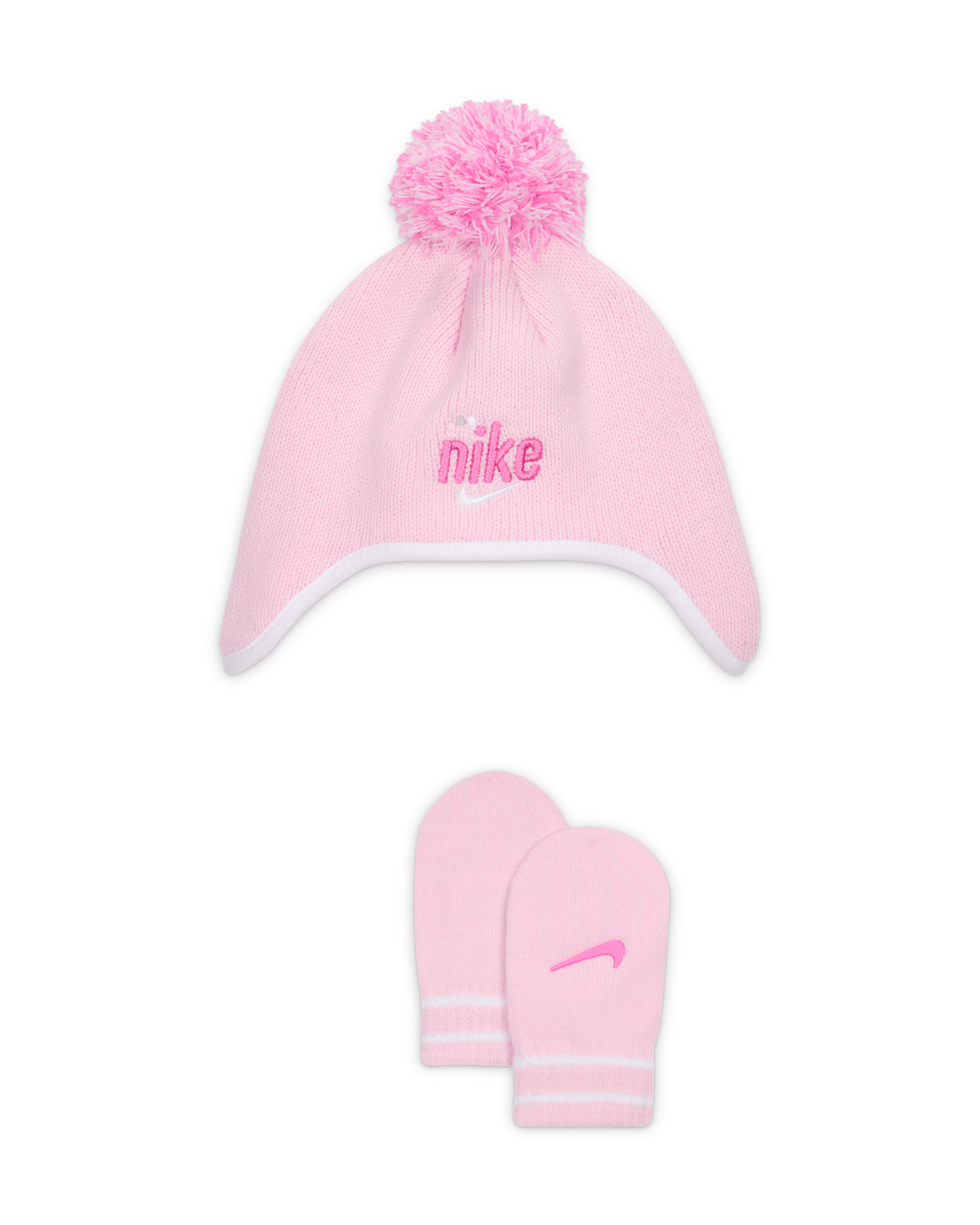 Nike Play For All Baby (12-24M) 2-Piece Peak Beanie Set - Pink Foam
