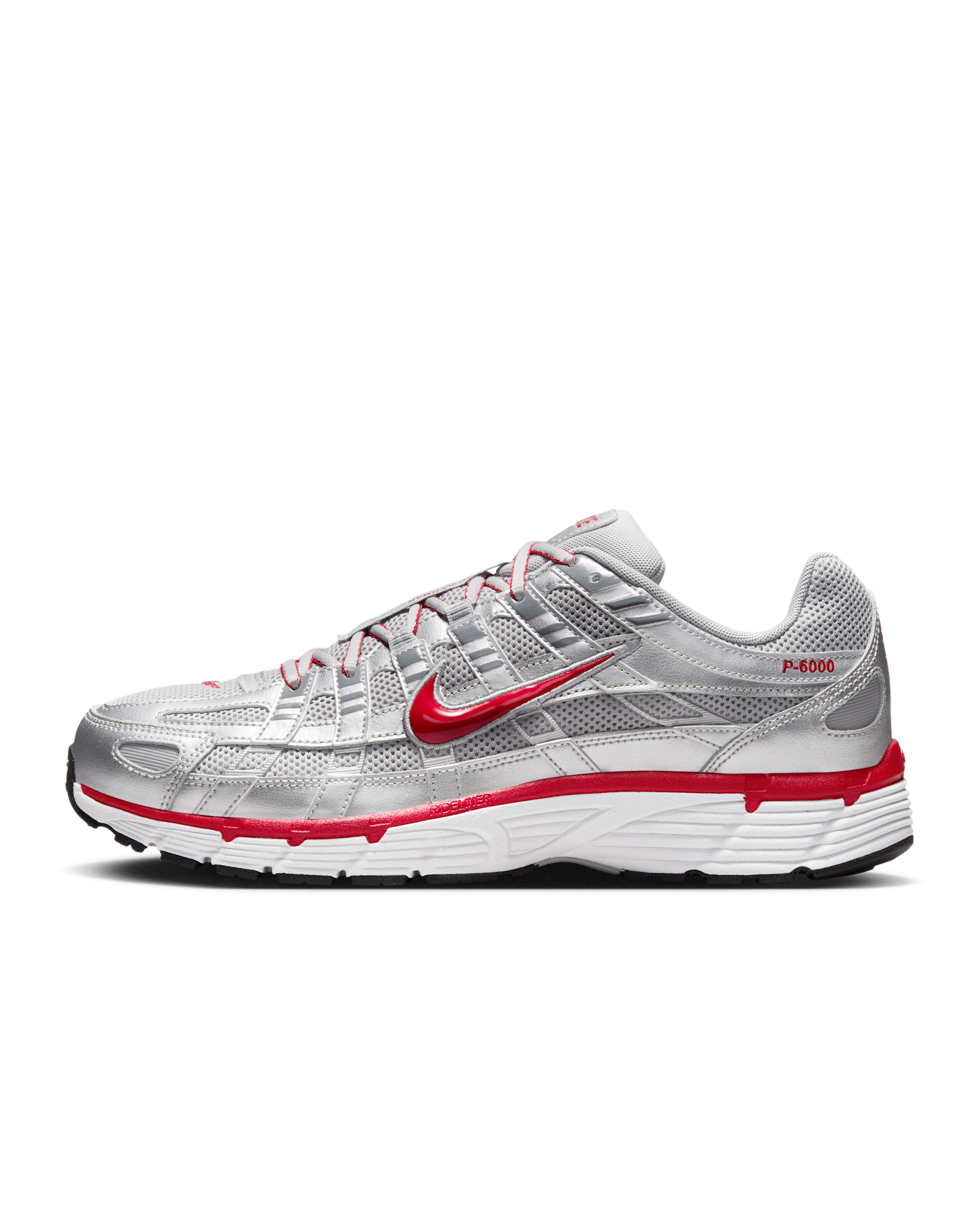 Tenis Nike P-6000 - Plata metalizado/Plata liso/Gris azulado/Rojo gimnasio