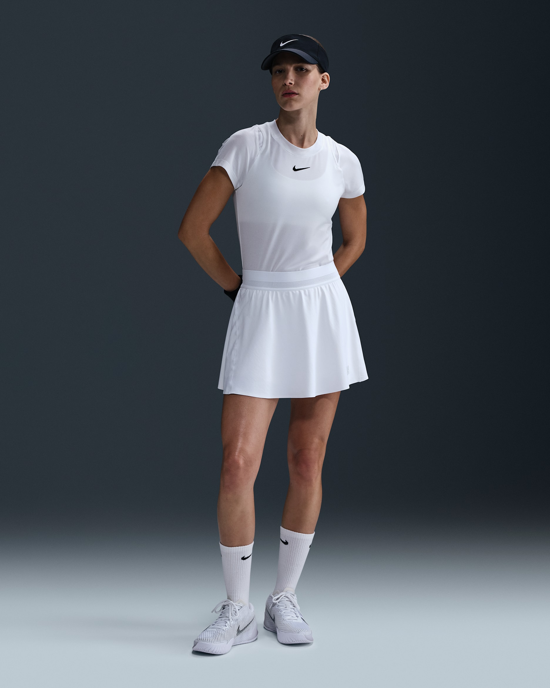 Falda de tenis Dri-FIT corta para mujer NikeCourt Advantage - Blanco/Blanco