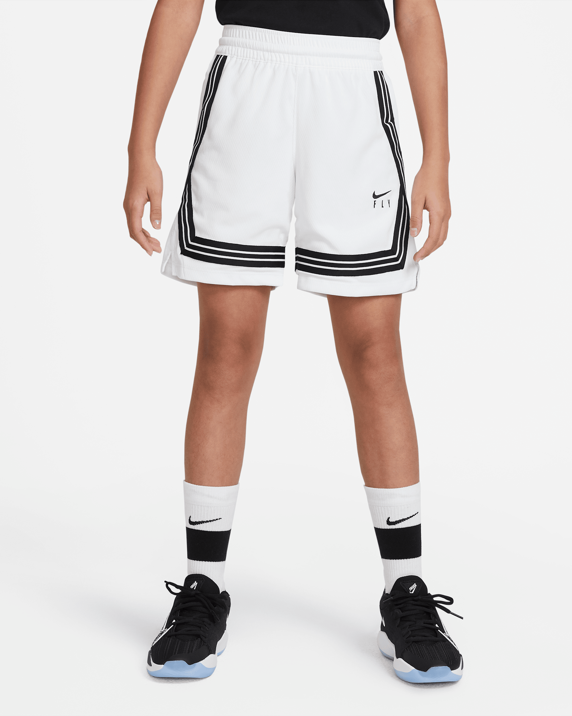 Shorts de básquetbol para niña talla grande Nike Fly Crossover - Blanco/Negro