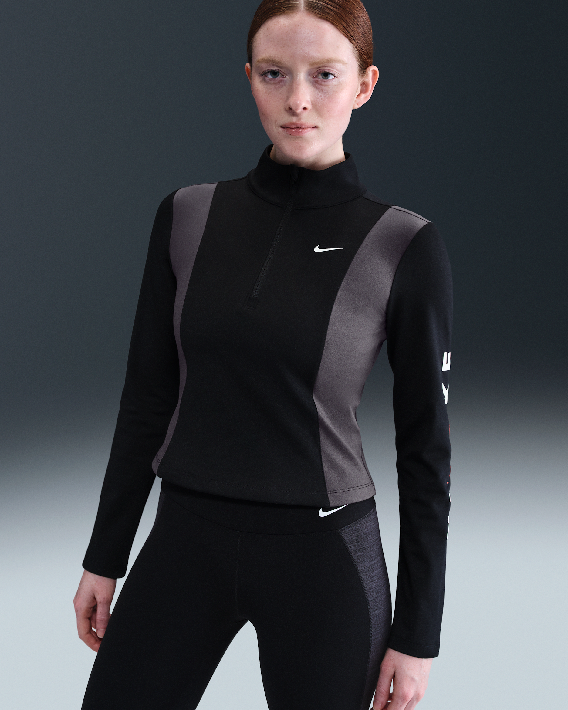 Capa intermedia Dri-FIT para mujer Nike One - Negro/Gris trueno/Negro/Vela