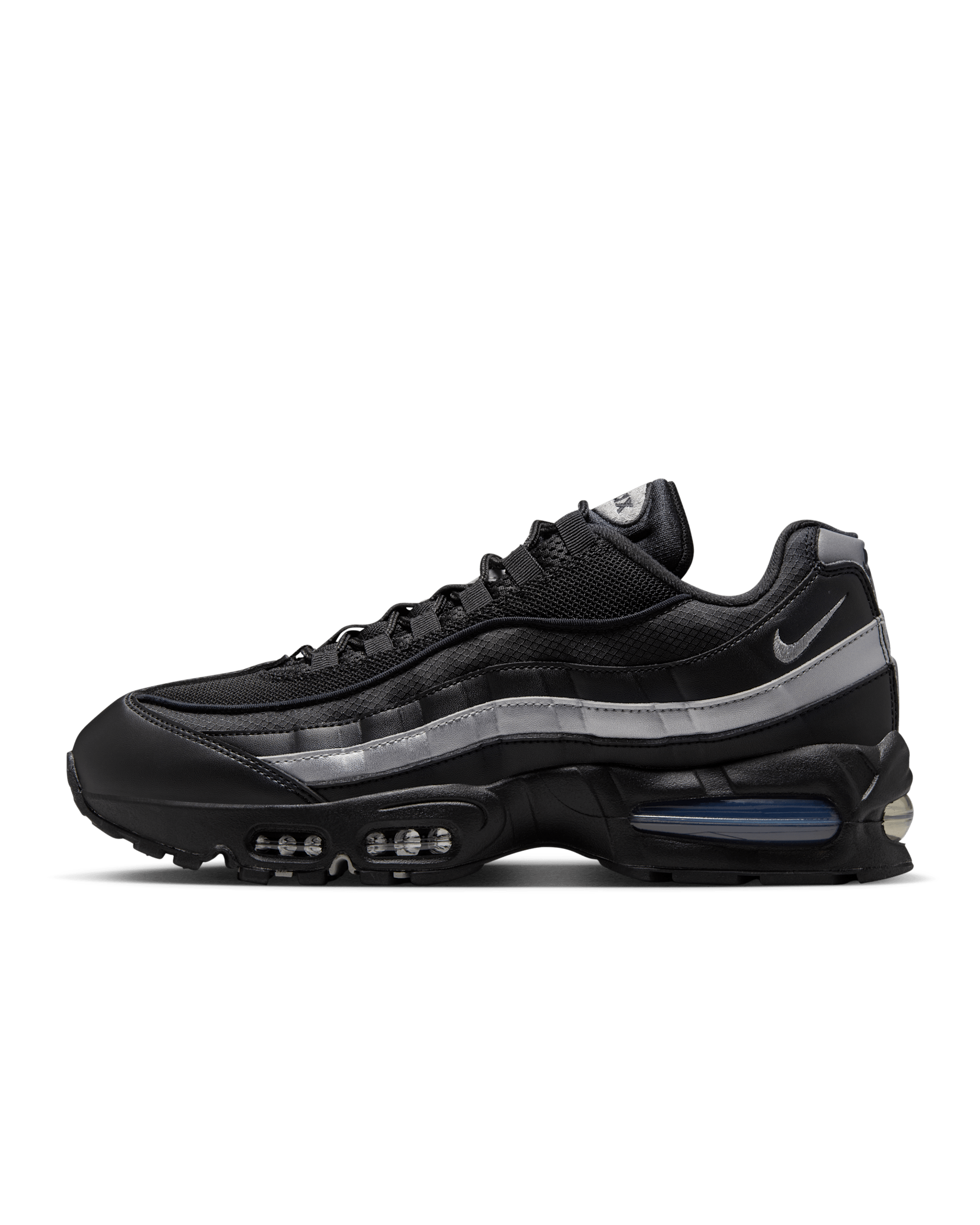 Ανδρικά παπούτσια Nike Air Max 95 "Big Bubble" με ανακλαστικές λεπτομέρειες - Μαύρο/Μαύρο/Λευκό/Metallic Silver