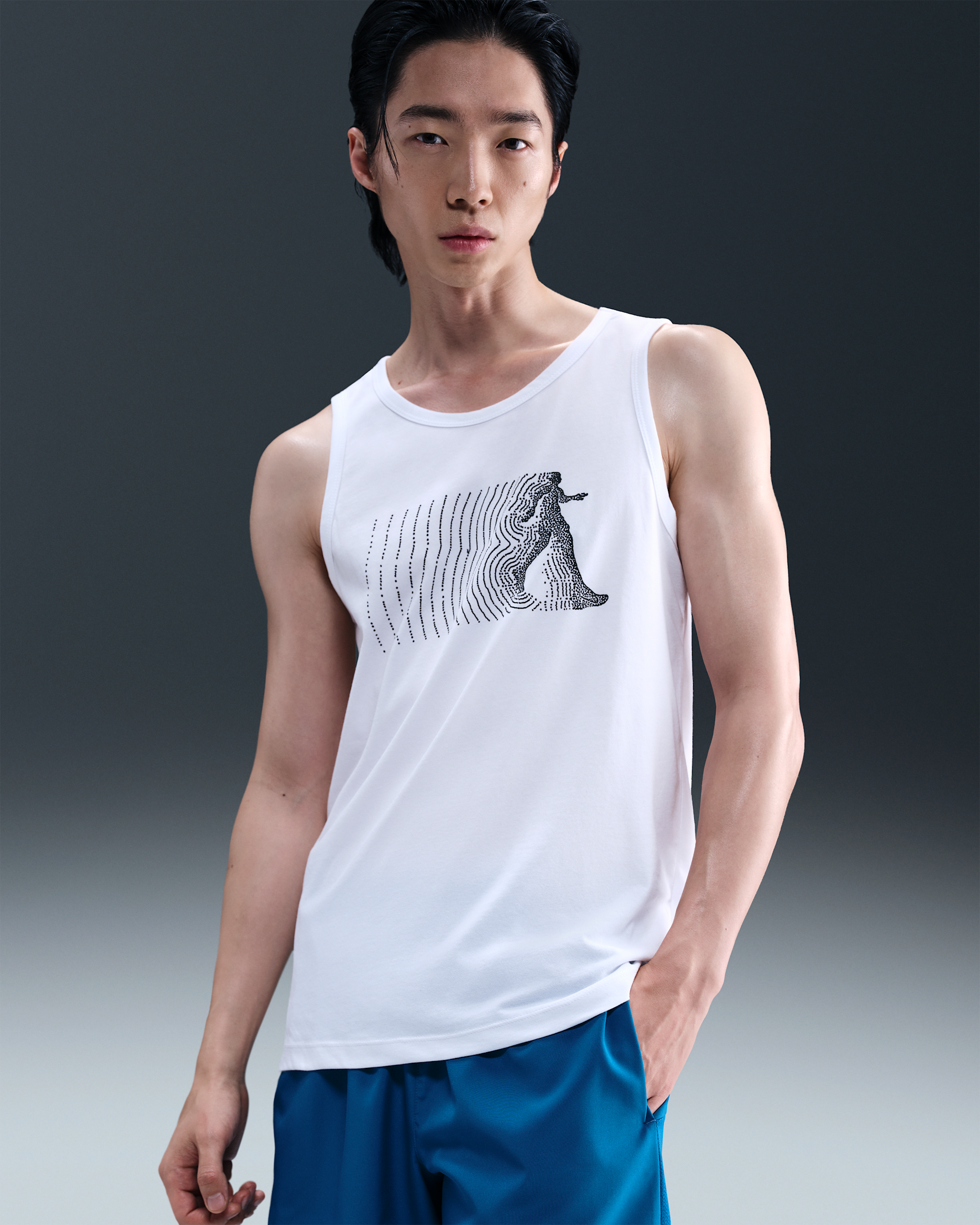 ナイキ メンズ Dri-FIT ランニングタンクトップ - ホワイト