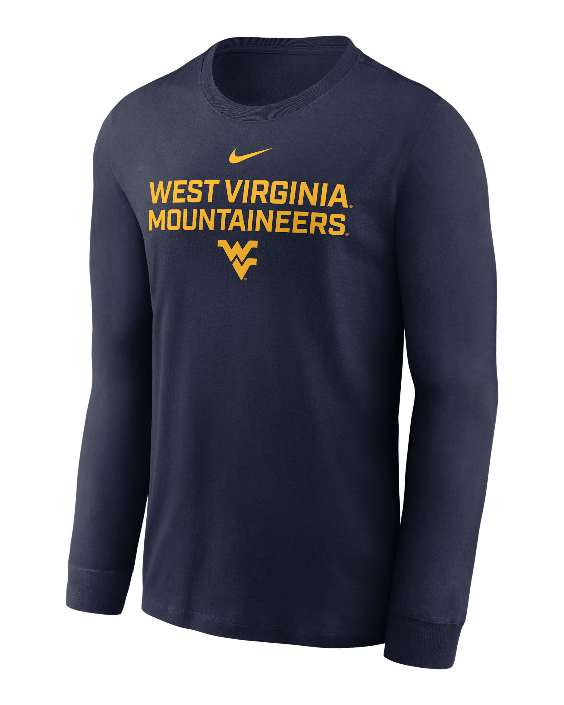 West Virginia Sideline Men's Nike Dri-FIT College Long-Sleeve T-Shirt - Navy