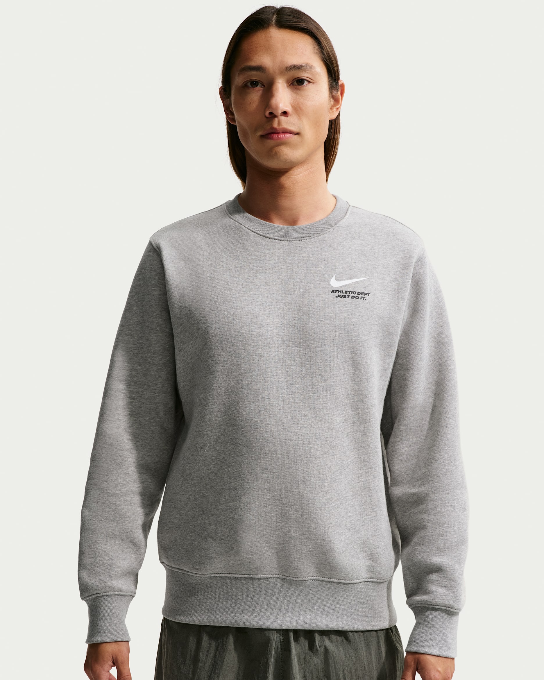 나이키 스포츠웨어 클럽 남성 플리스 크루 - 다크 그레이 헤더