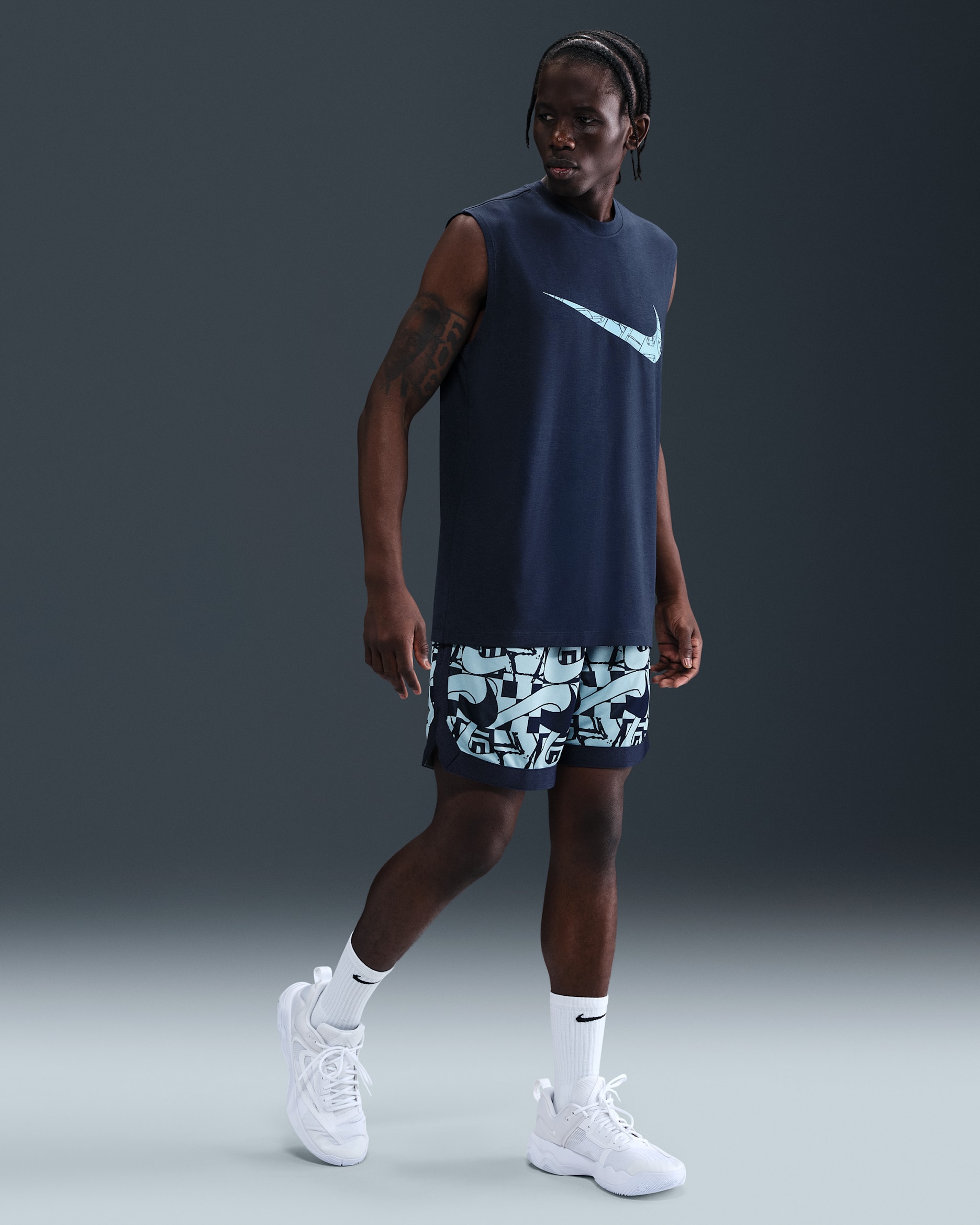 Giannis DNA Men's Dri-FIT 15cm (approx.) Basketball Shorts - College Navy/Aquarius Blue/College Navy