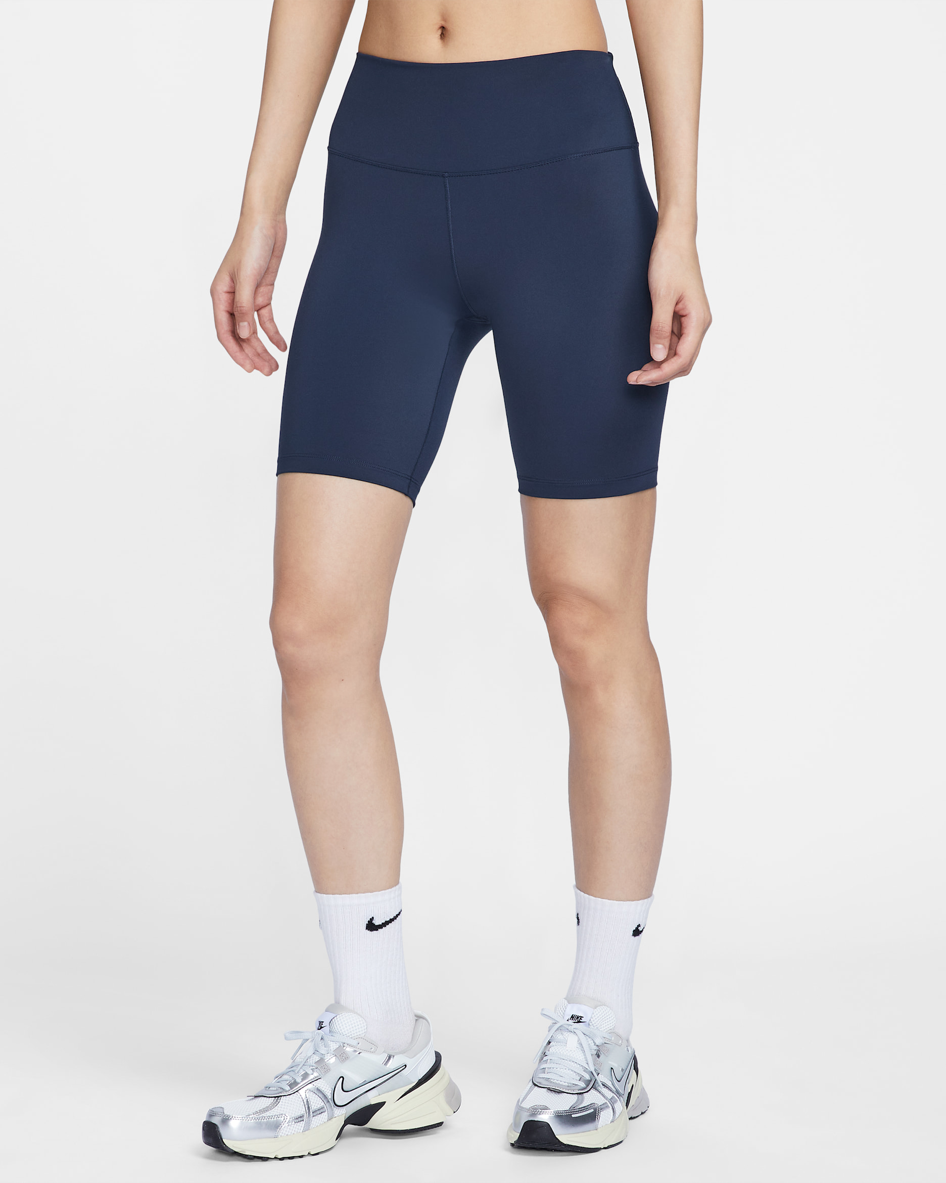 Nike One Women's High-Waisted 20.5cm (approx.) Biker Shorts - Obsidian/Black