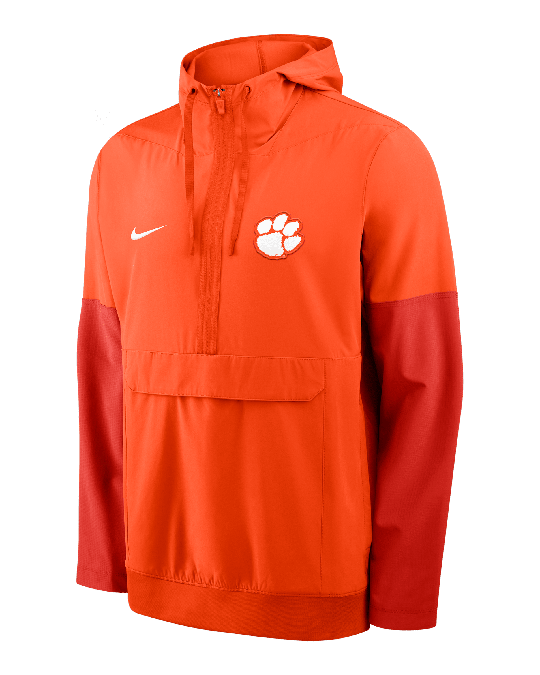 Clemson Anorak Men's Nike College 1/2-Zip Hooded Jacket - Orange