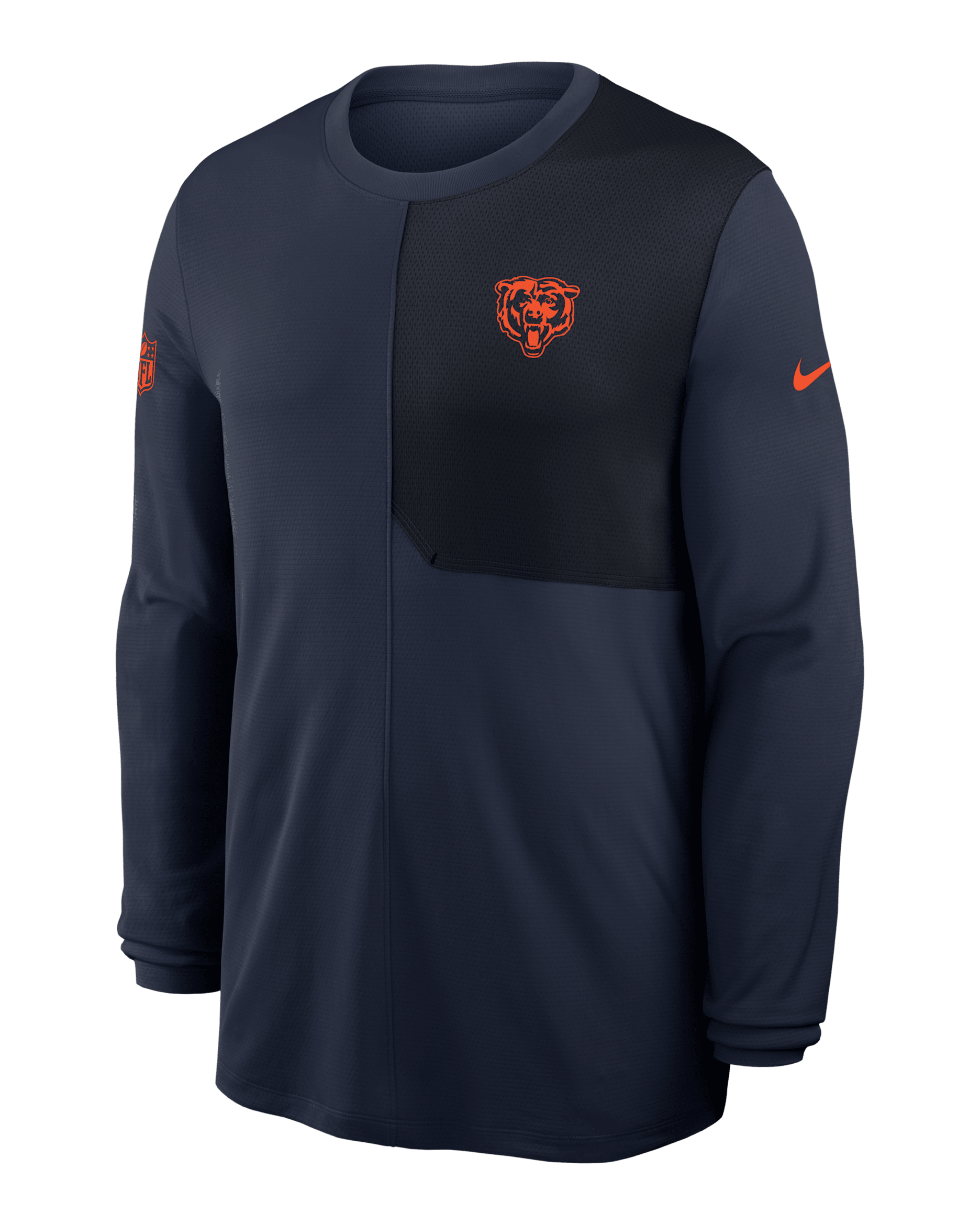 Playera de manga larga Nike Dri-FIT de la NFL para hombre Chicago Bears Sideline Coach - Azul