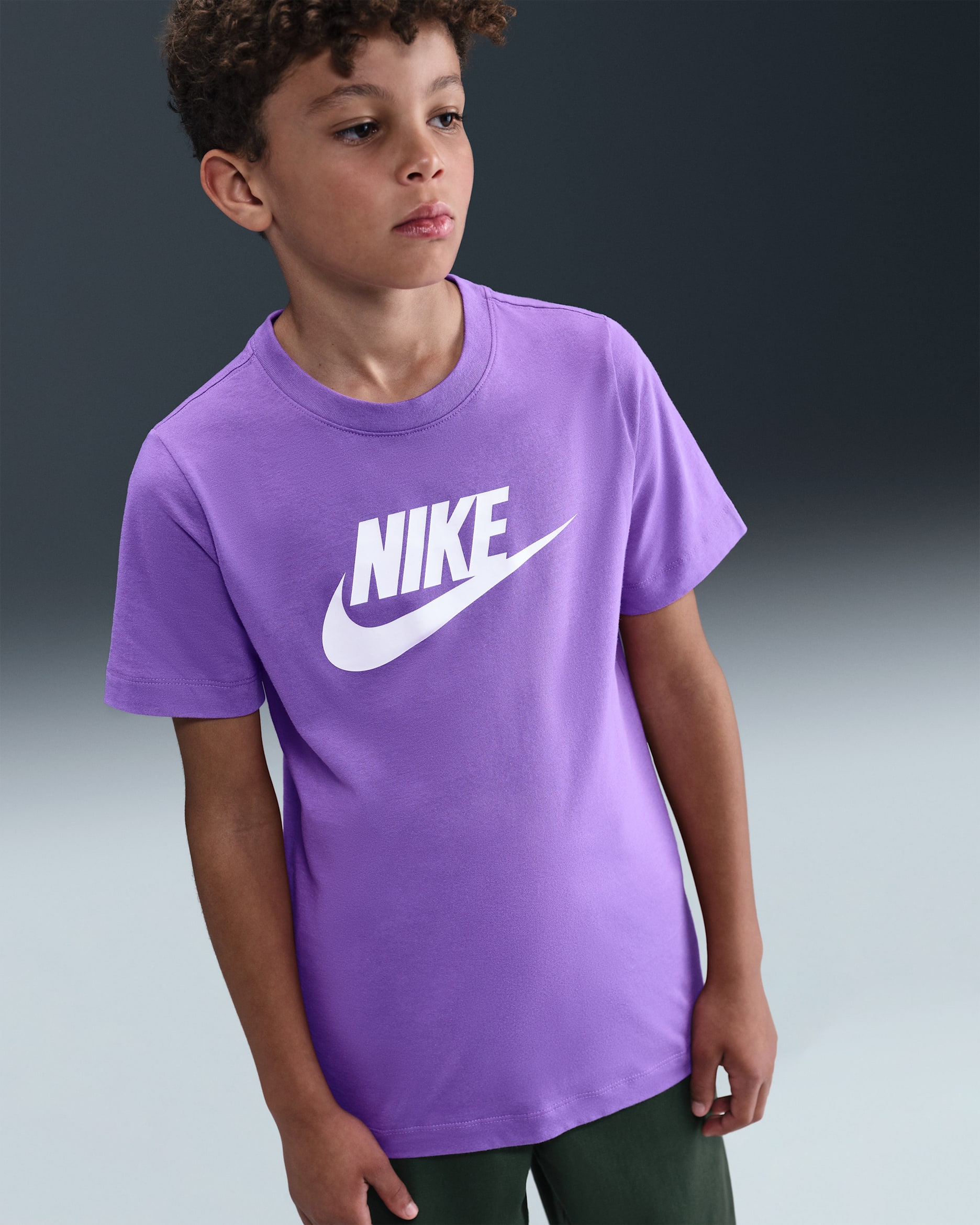 Nike Sportswear Big Kids' (Boys') T-Shirt - Black Raspberry