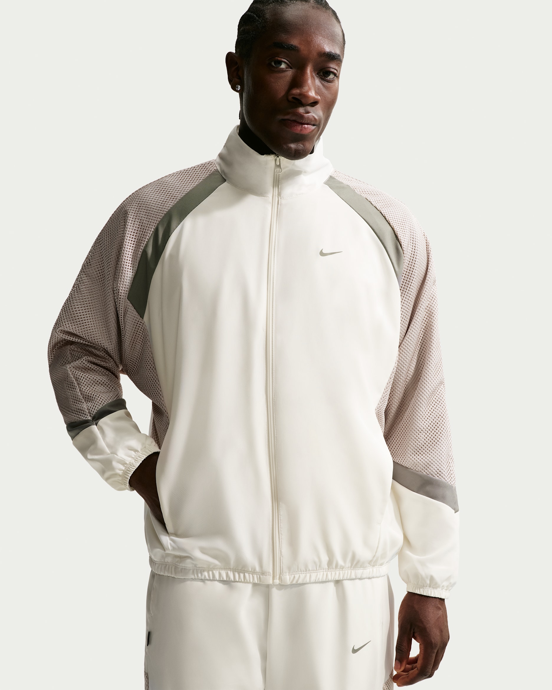 Nike Icon gewebte Basketballjacke (Herren) - Sail/Cream II/Dark Stucco/Dark Stucco
