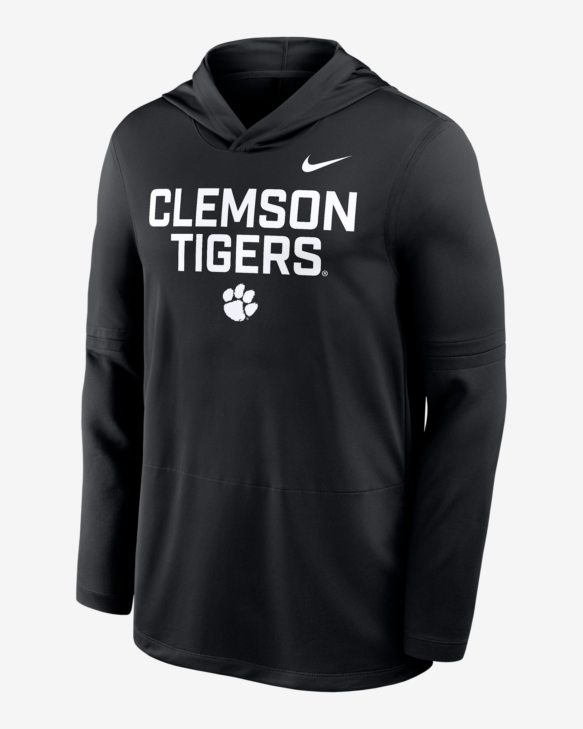 Playera de manga larga universitaria Nike Dri-FIT con gorro para hombre Clemson Sideline - Negro