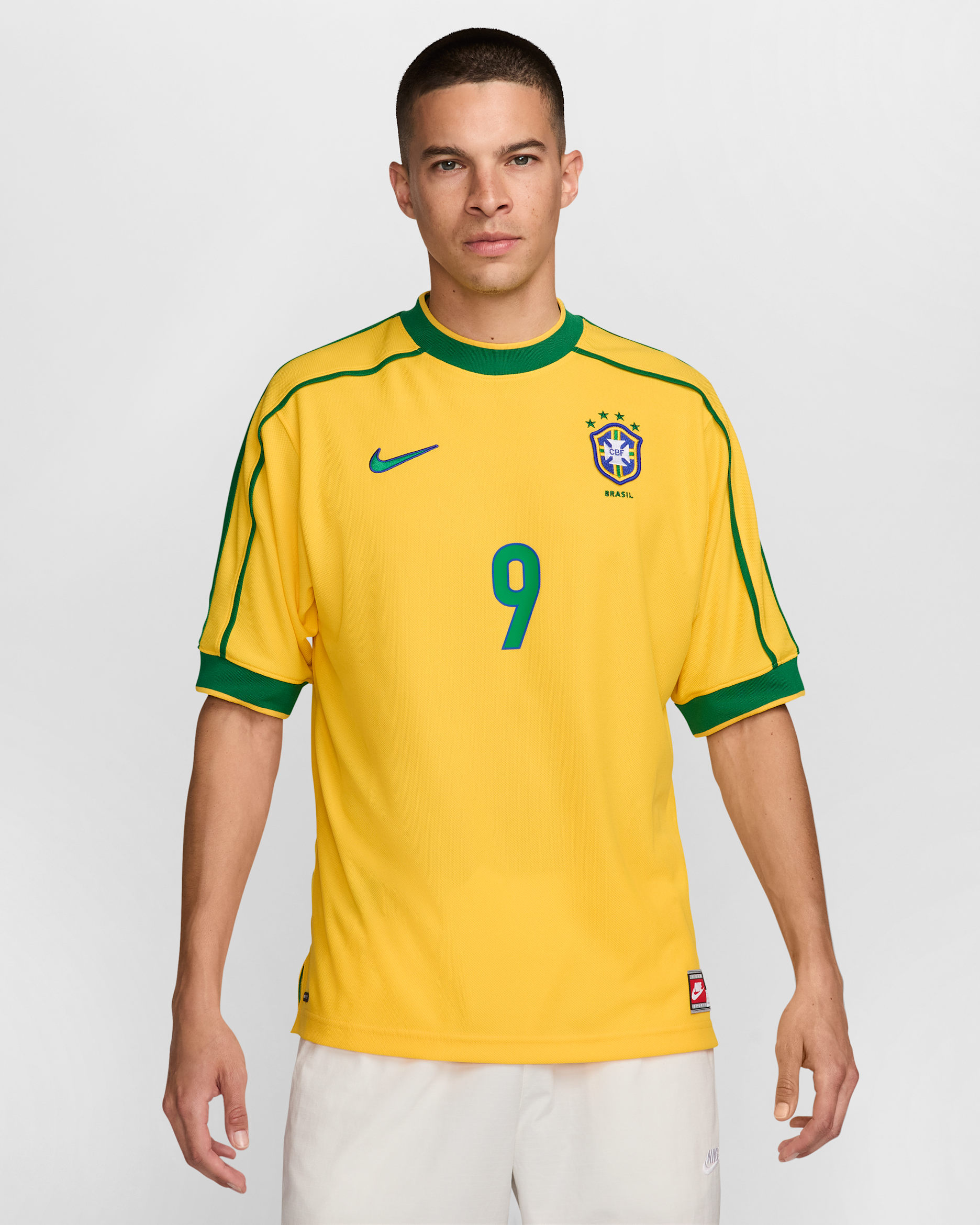 เสื้อแข่งฟุตบอล Replica ผู้ชาย Nike Brazil 1998 Reissue - Varsity Maize/Pine Green/Lucky Green