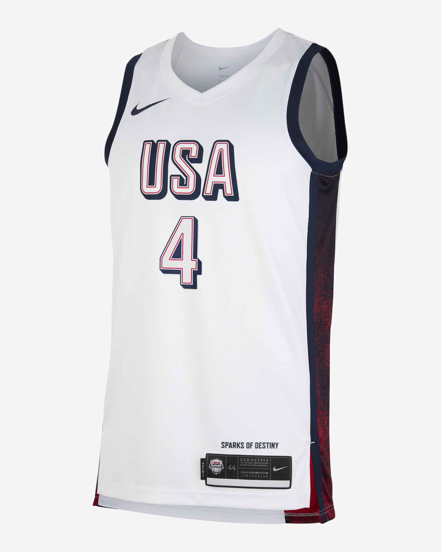 Stephen Curry Team USA USAB Limited Home Unisex Nike Dri-FIT Basketball Jersey - White