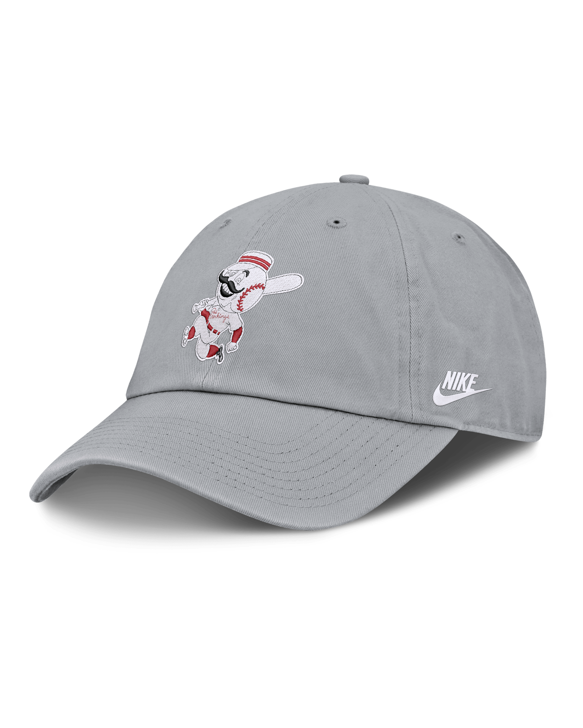 Gorra Nike de la MLB ajustable para hombre Cincinnati Reds Cooperstown Club - Gris