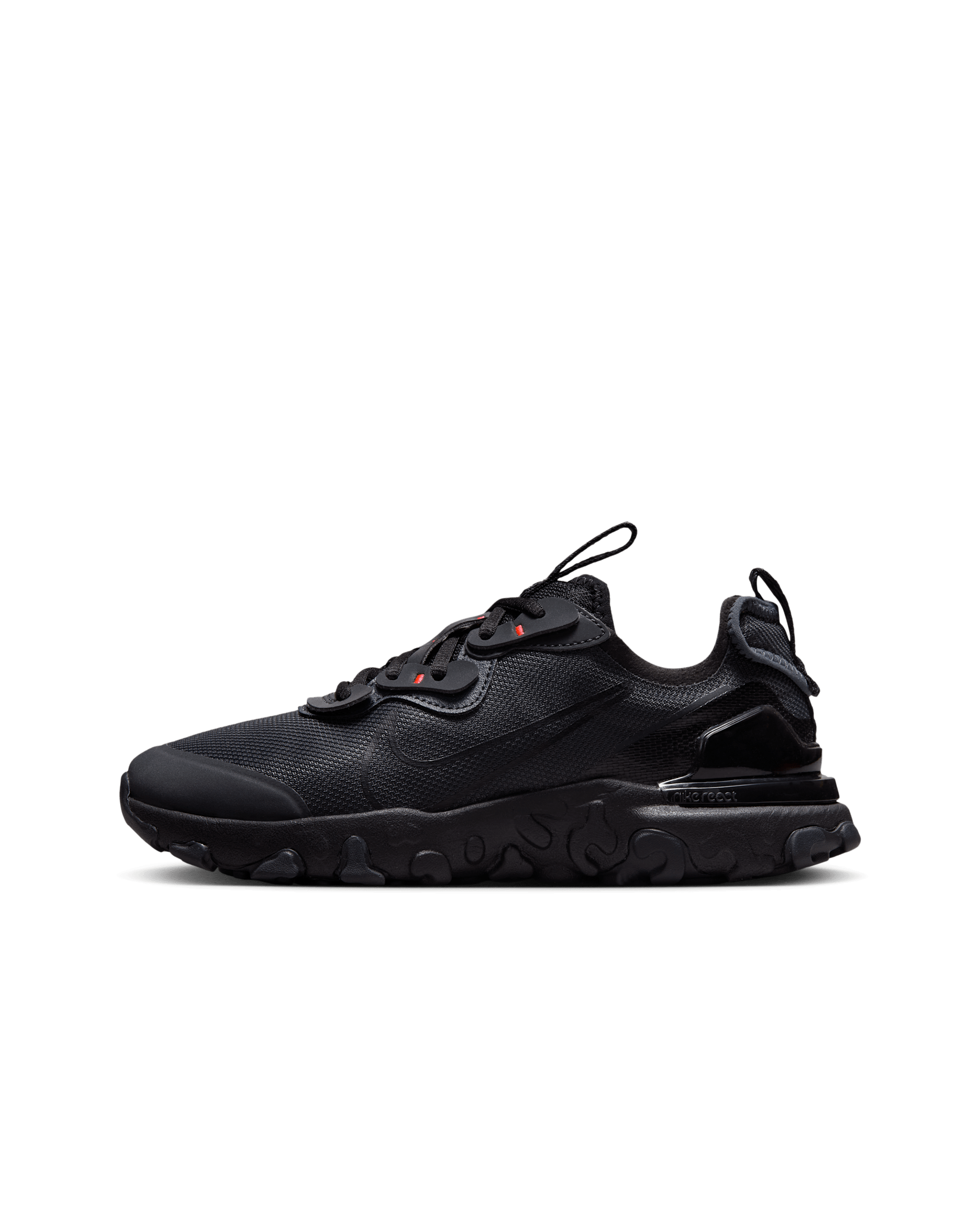 Nike React Vision Older Kids' Shoes - Anthracite/Bright Crimson/Black