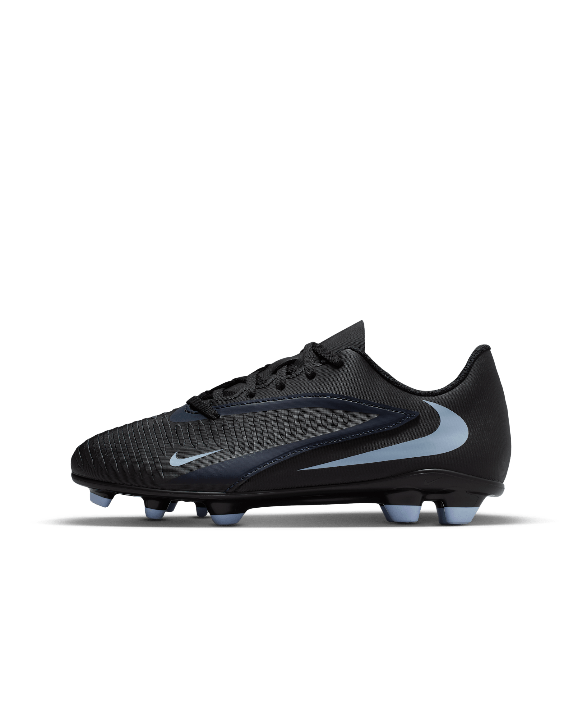 Nike Jr. Phantom 6 Low Club fotballsko for flere underlag til store barn - Svart/Svart