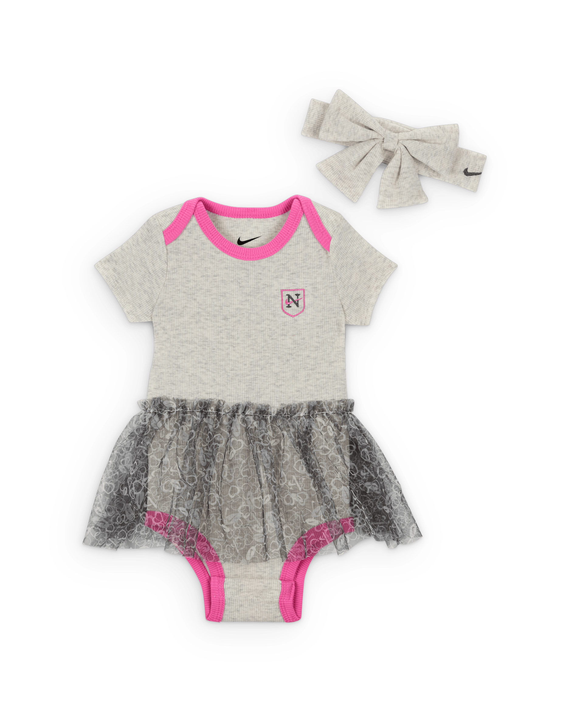 Nike Baby Nike Jumble Tutu Bodysuit and Headband 2-Piece Set - Birch Heather