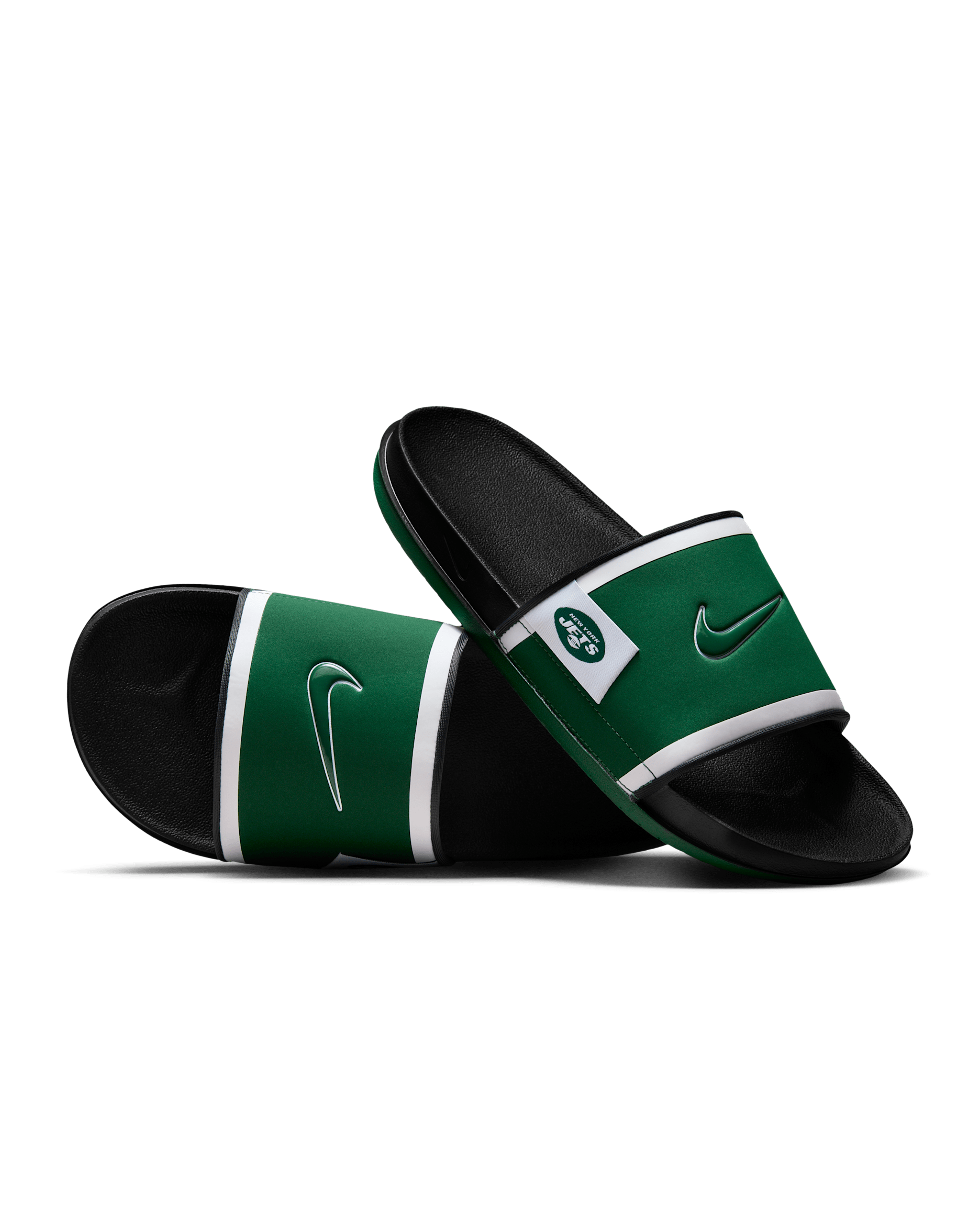 Nike Offcourt (New York Jets) Offcourt Slides - Sport Green/Dark Smoke Grey/White