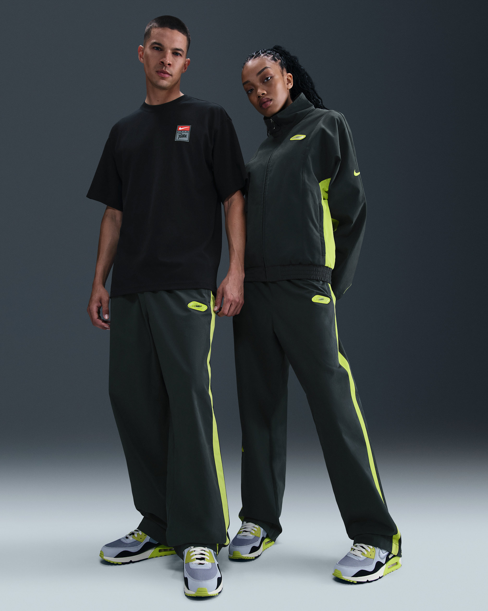 Nike x Patta Men's Tracksuit Bottoms - Black/Cyber