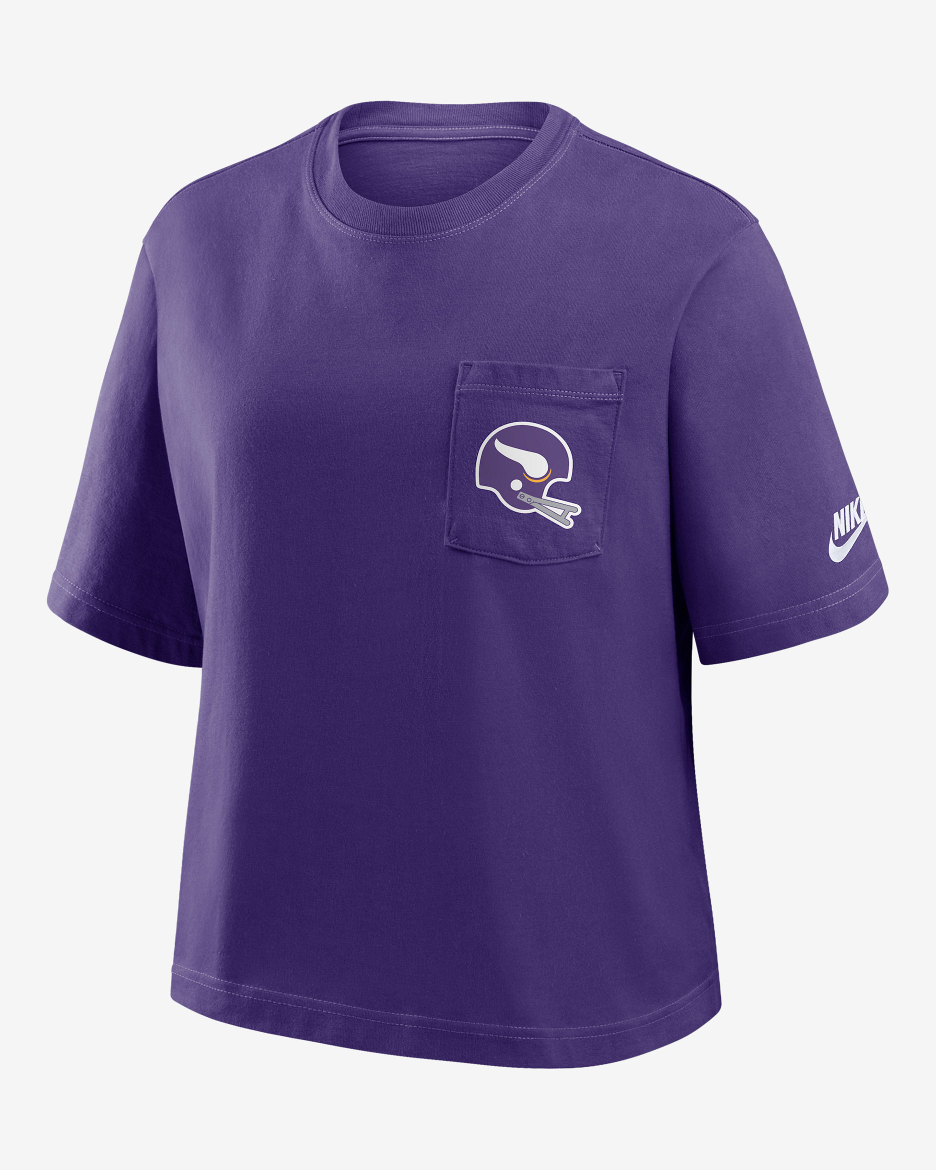 Playera Nike de la NFL para mujer Minnesota Vikings Rewind Pocket Boxy - Morado