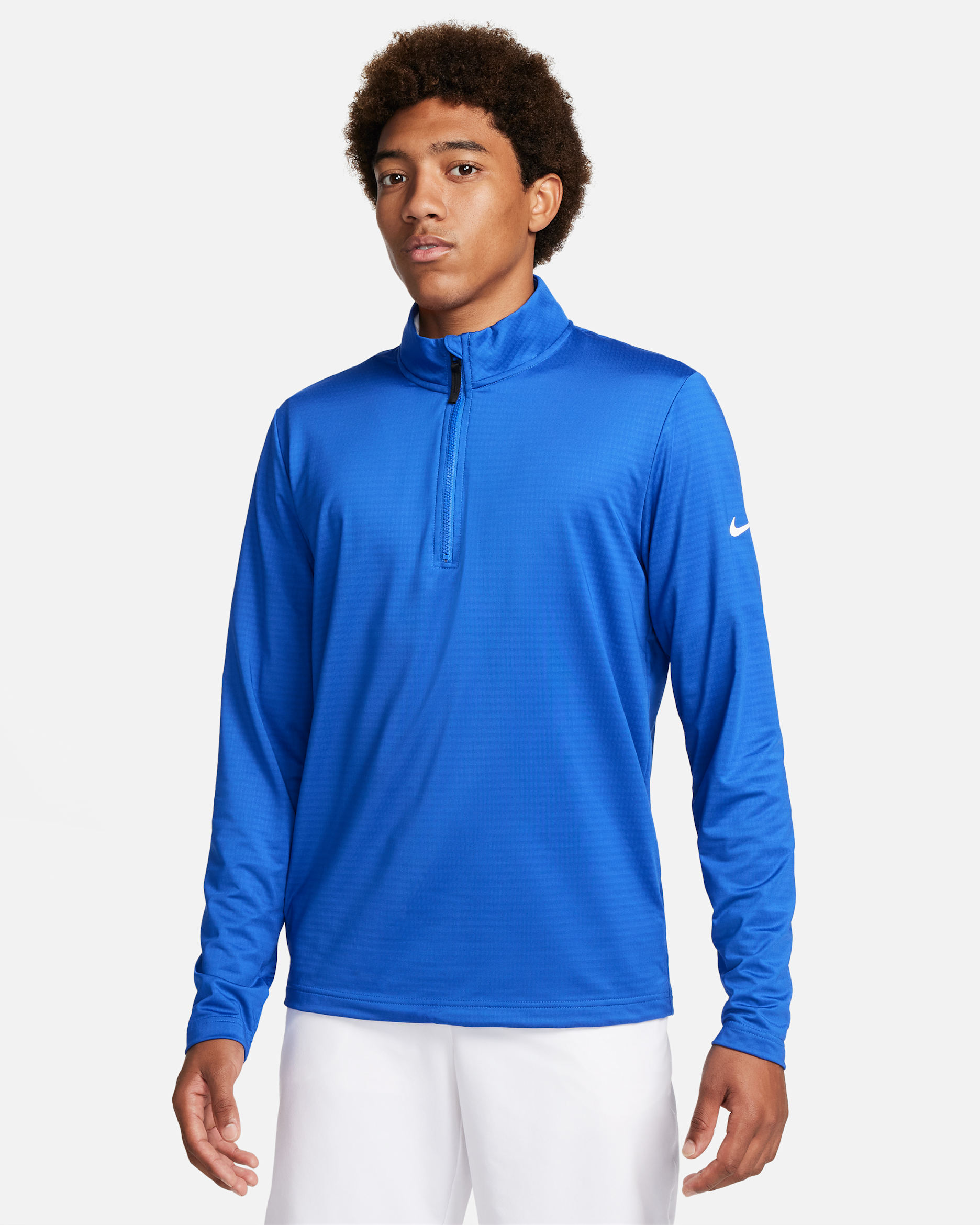 Playera de golf Dri-FIT de medio cierre para hombre Nike Victory - Royal juego/Blanco
