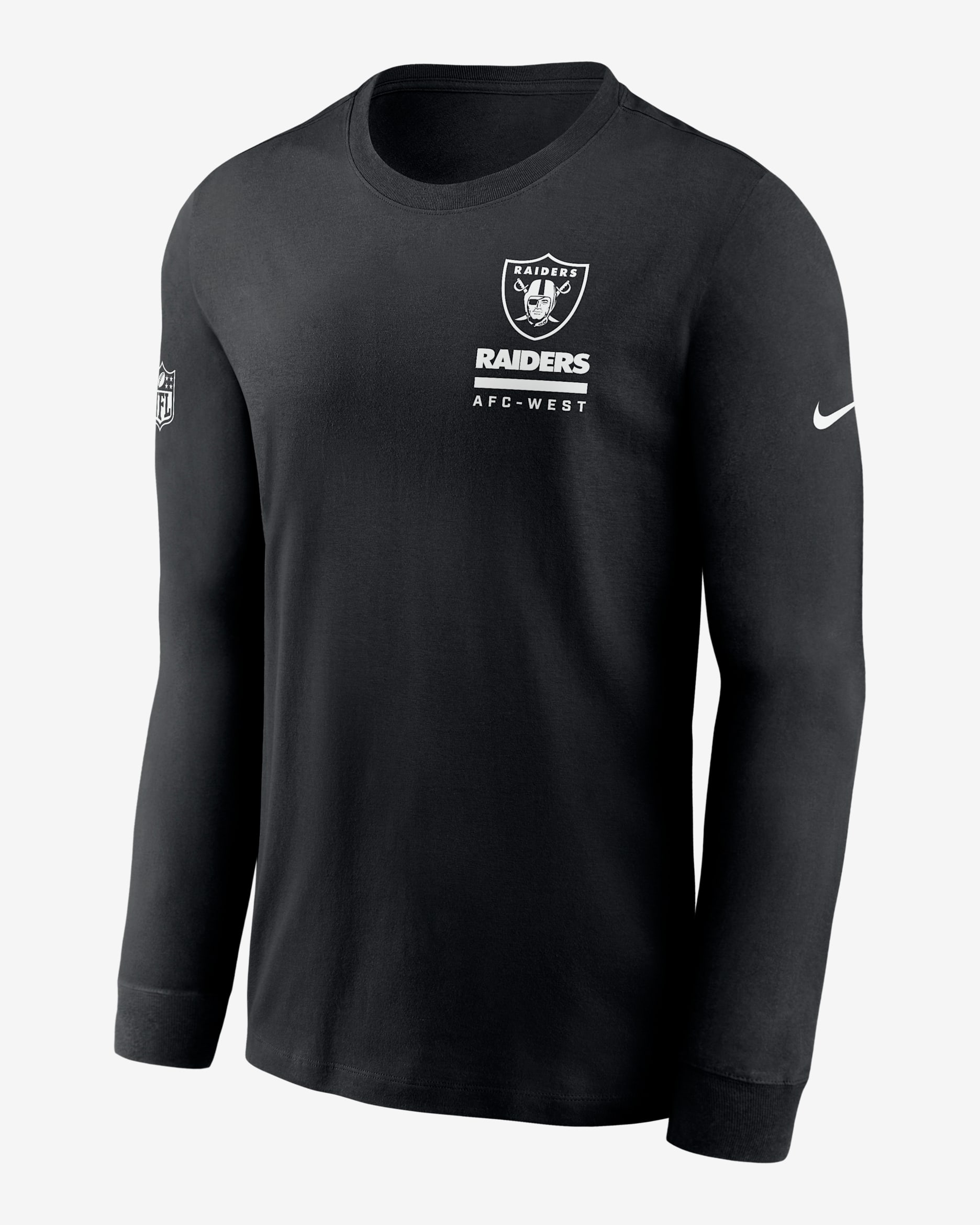 Las Vegas Raiders Sideline Team Issue Men's Nike Dri-FIT NFL Long-Sleeve T-Shirt - Black
