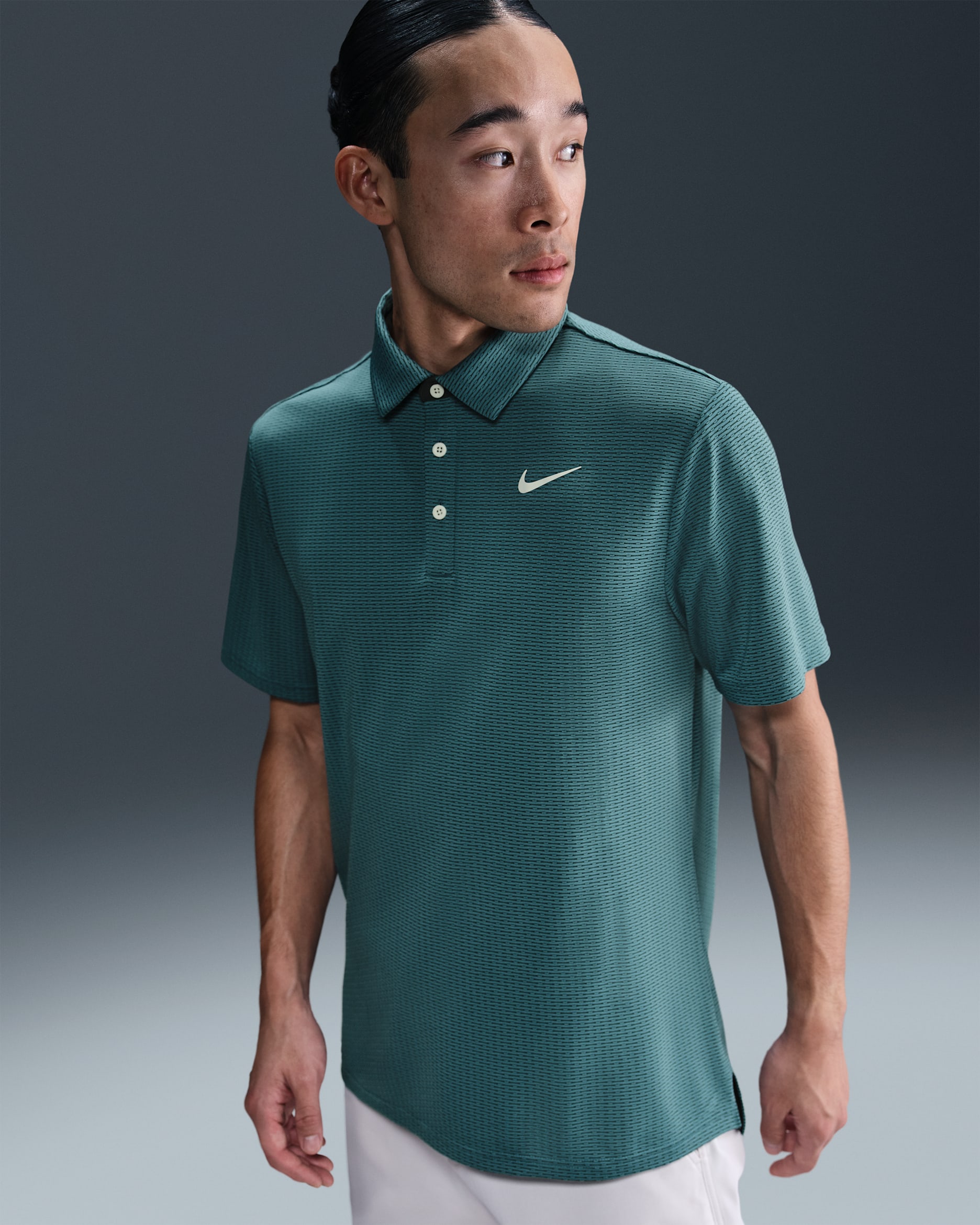 Nike Tour Men's Dri-FIT Textured Golf Polo - Mineral Teal/Pale Ivory