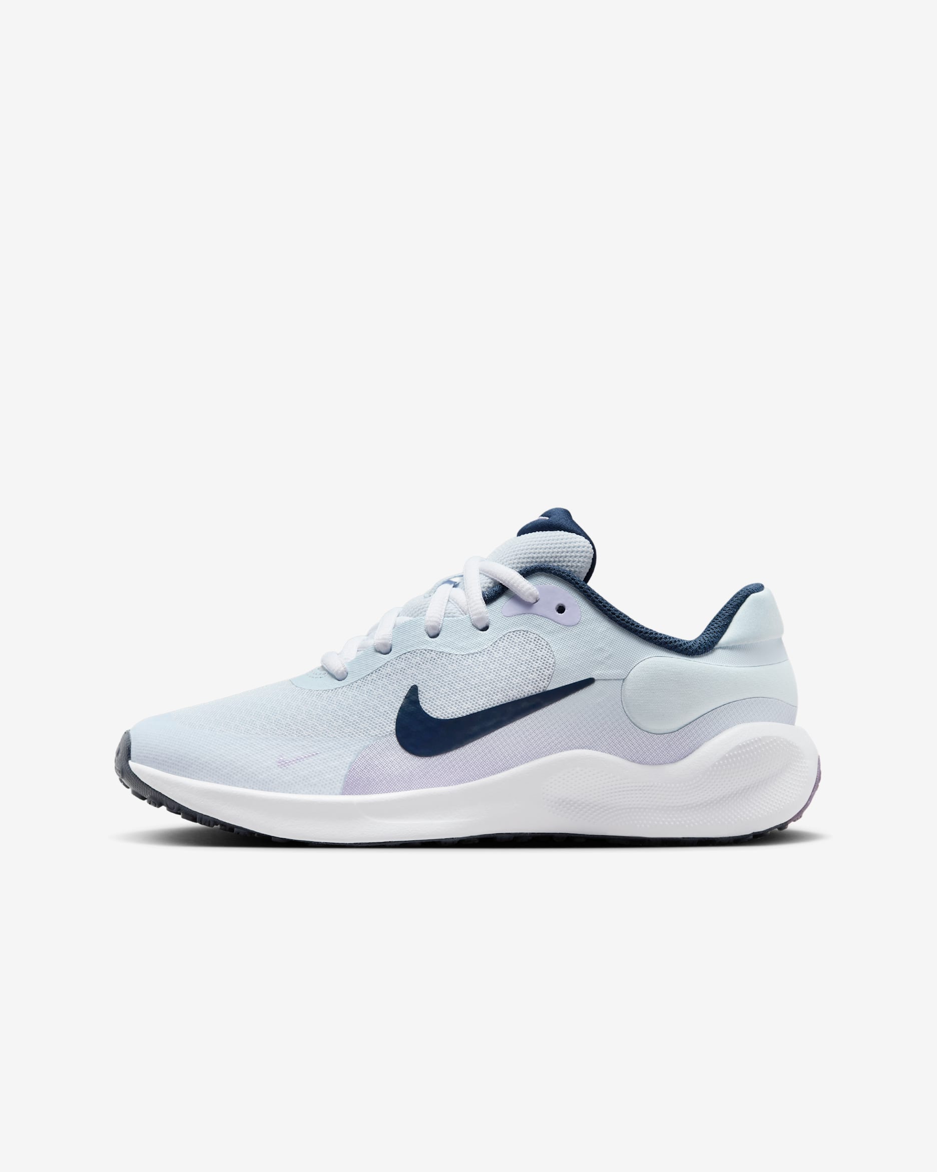 Nike Revolution 7 Older Kids' Road Running Shoes - Football Grey/Lilac Bloom/Lilac/Midnight Navy
