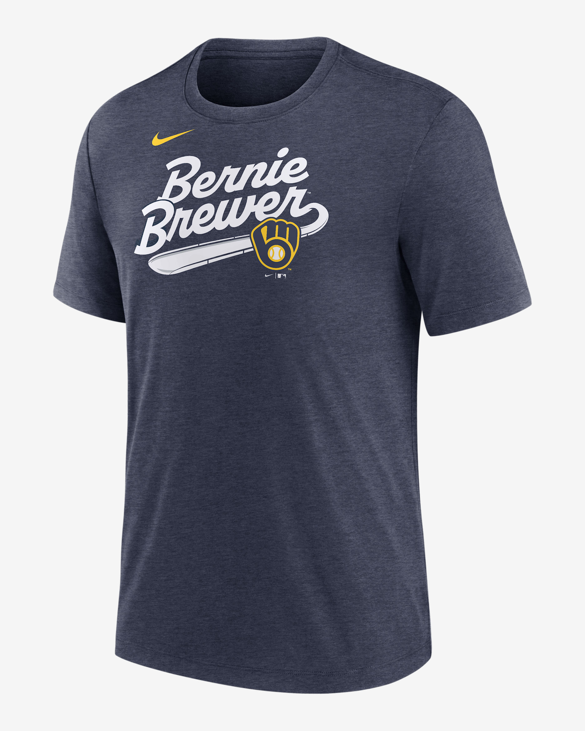 Milwaukee Brewers Slide Men's Nike MLB T-Shirt - Navy Heather