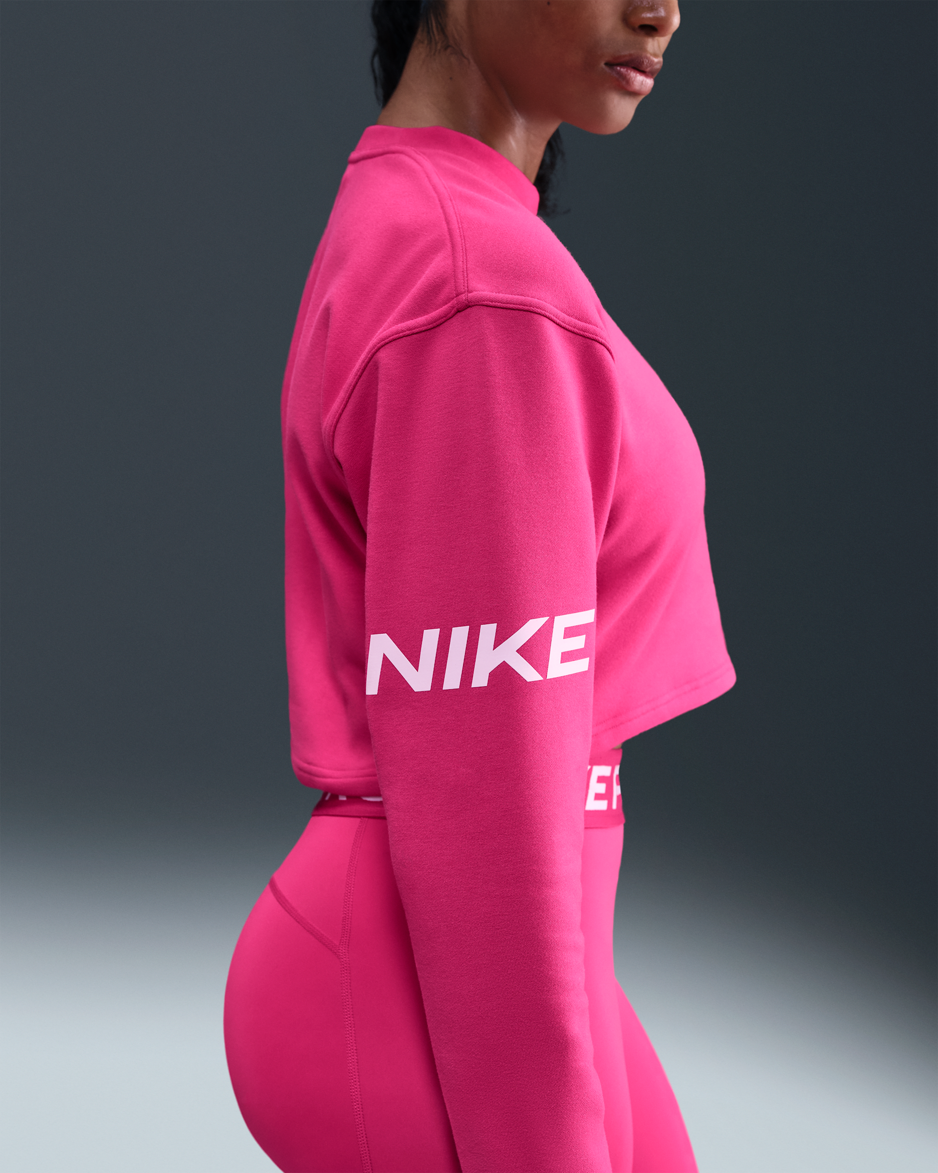 Nike Pro Women's Dri-FIT Loose Crew-Neck French Terry Sweatshirt