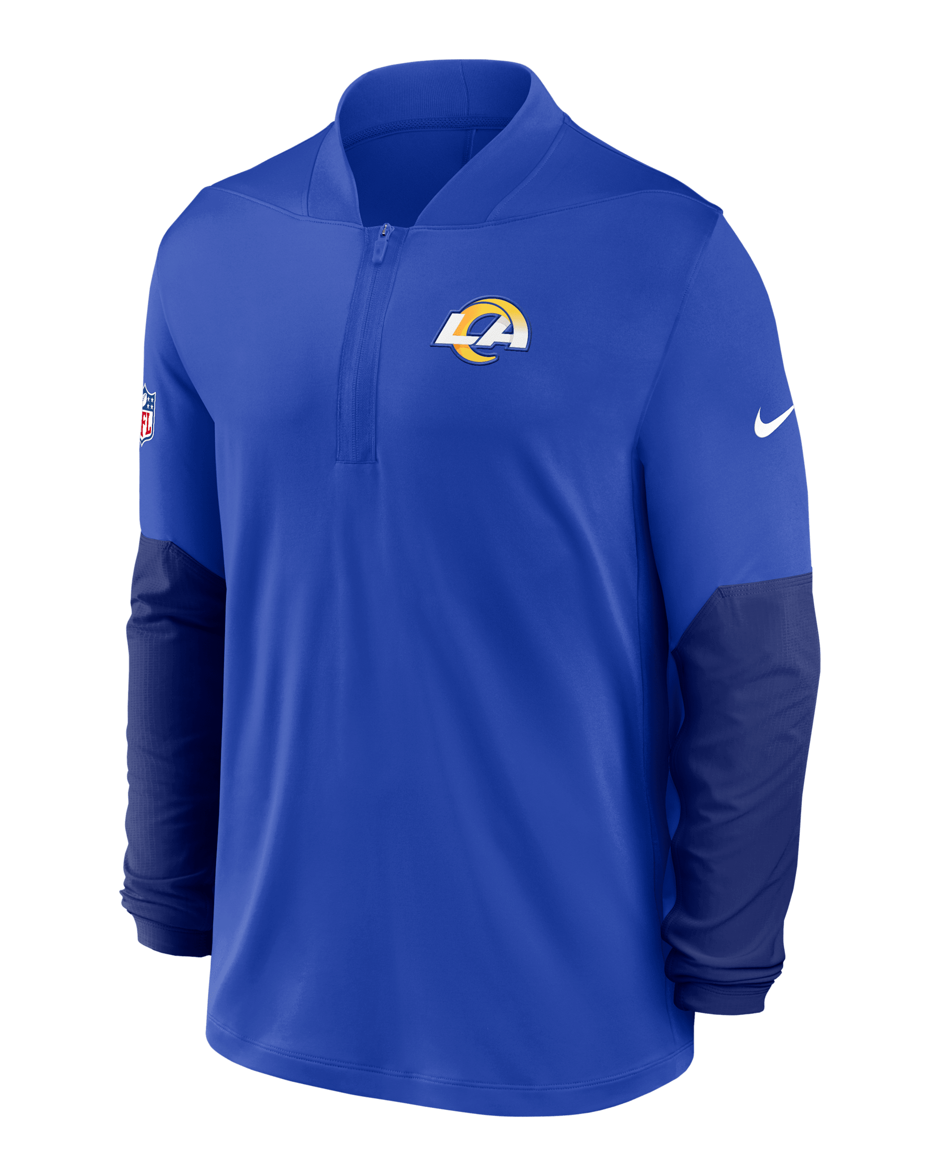 Los Angeles Rams Feel The Pressure Men's Nike Dri-FIT NFL 1/2-Zip Top - Royal