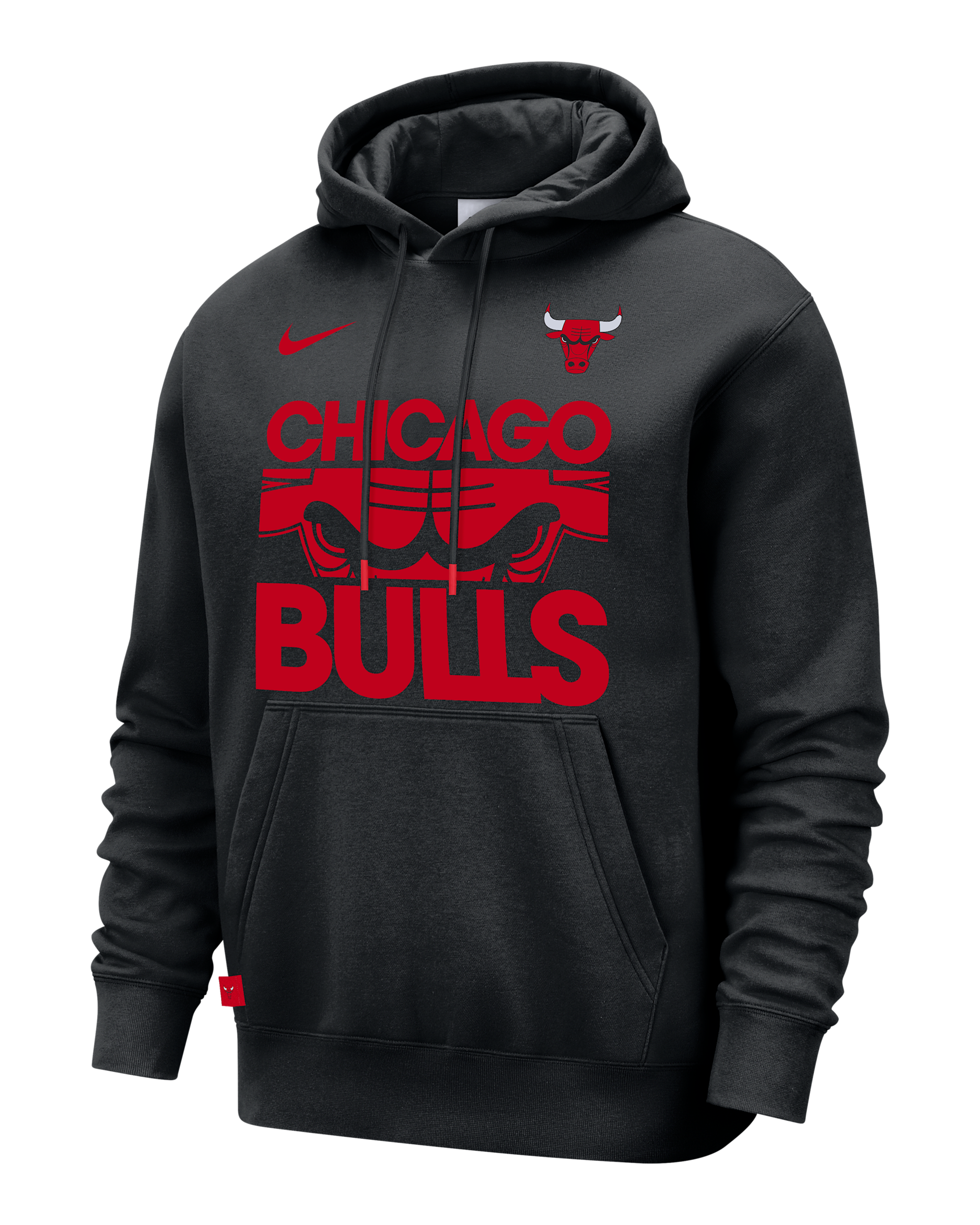 Chicago Bulls Club Courtside Men's Nike NBA Pullover Hoodie - Black/University Red
