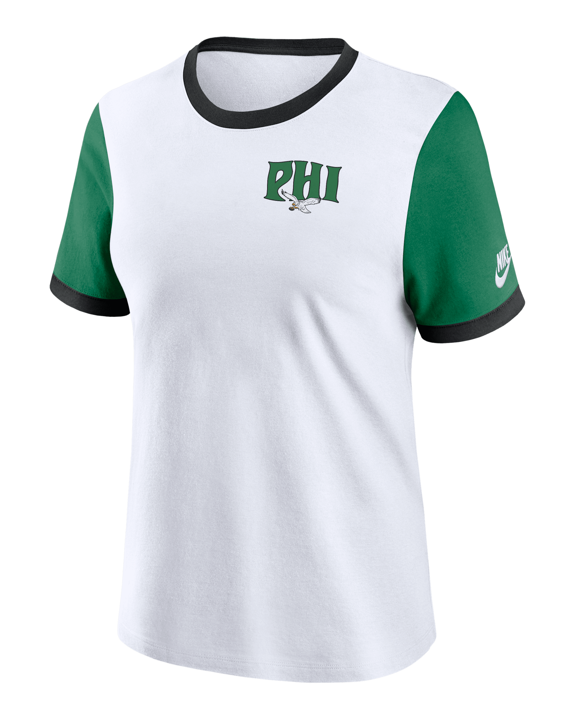 Philadelphia Eagles Rewind Women's Nike NFL Ringer T-Shirt - White