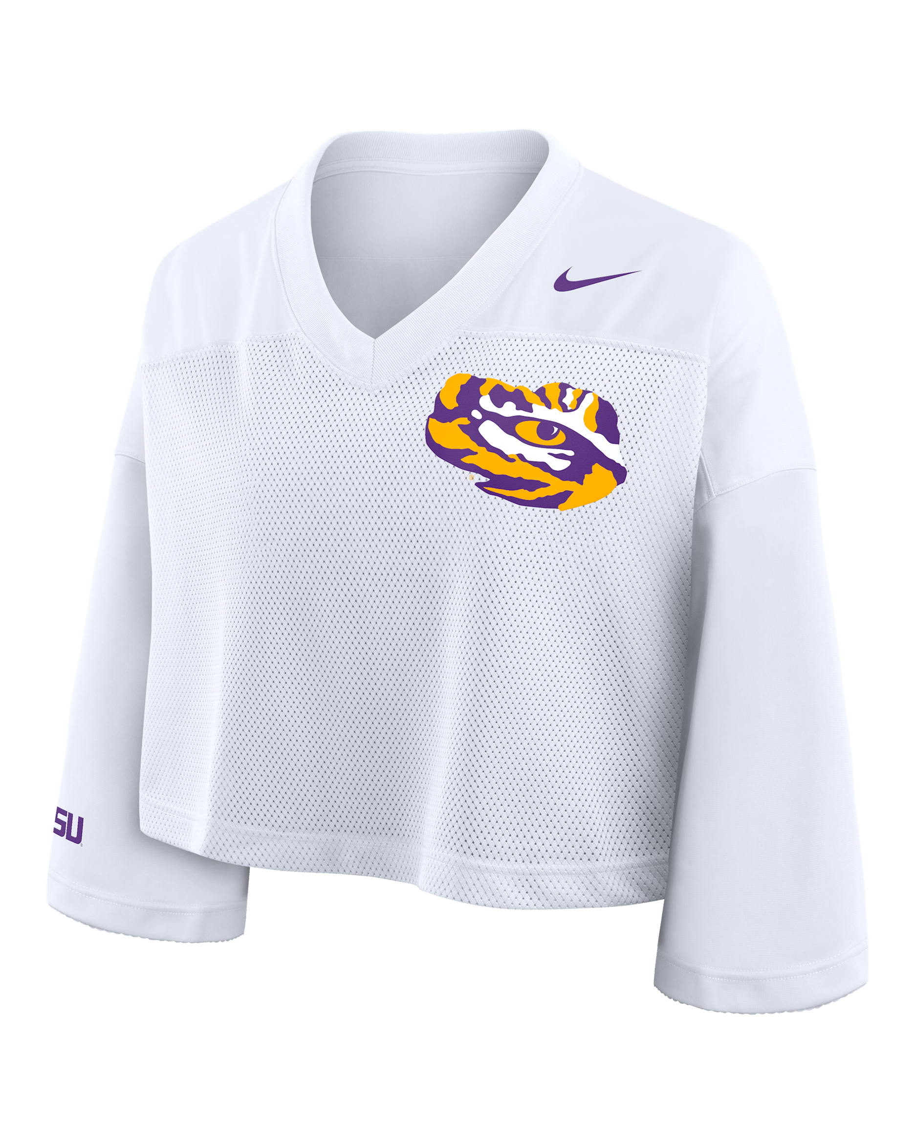 LSU Jersey Women's Nike Dri-FIT College Cropped Top - White