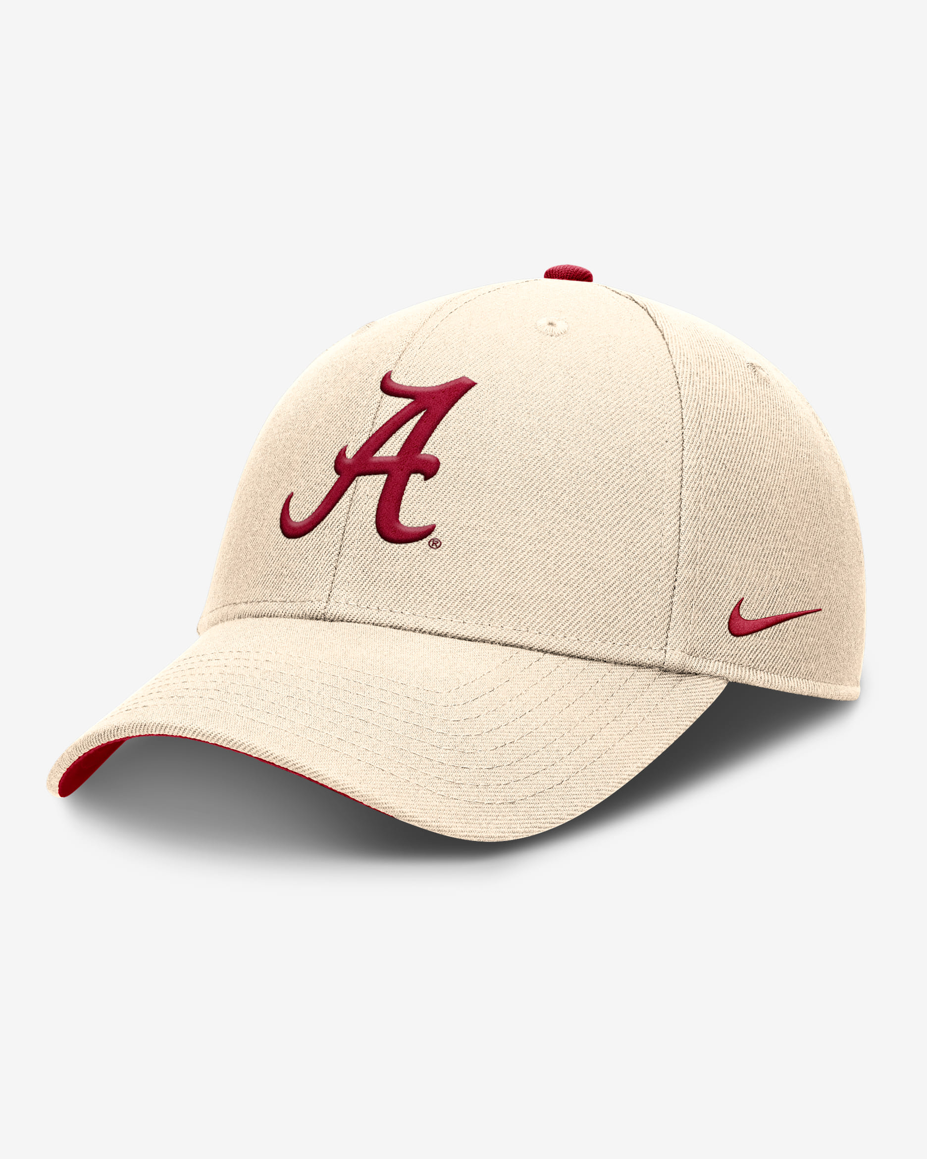 Alabama Primetime Rise Men's Nike Dri-FIT College Trucker Adjustable Hat - Natural