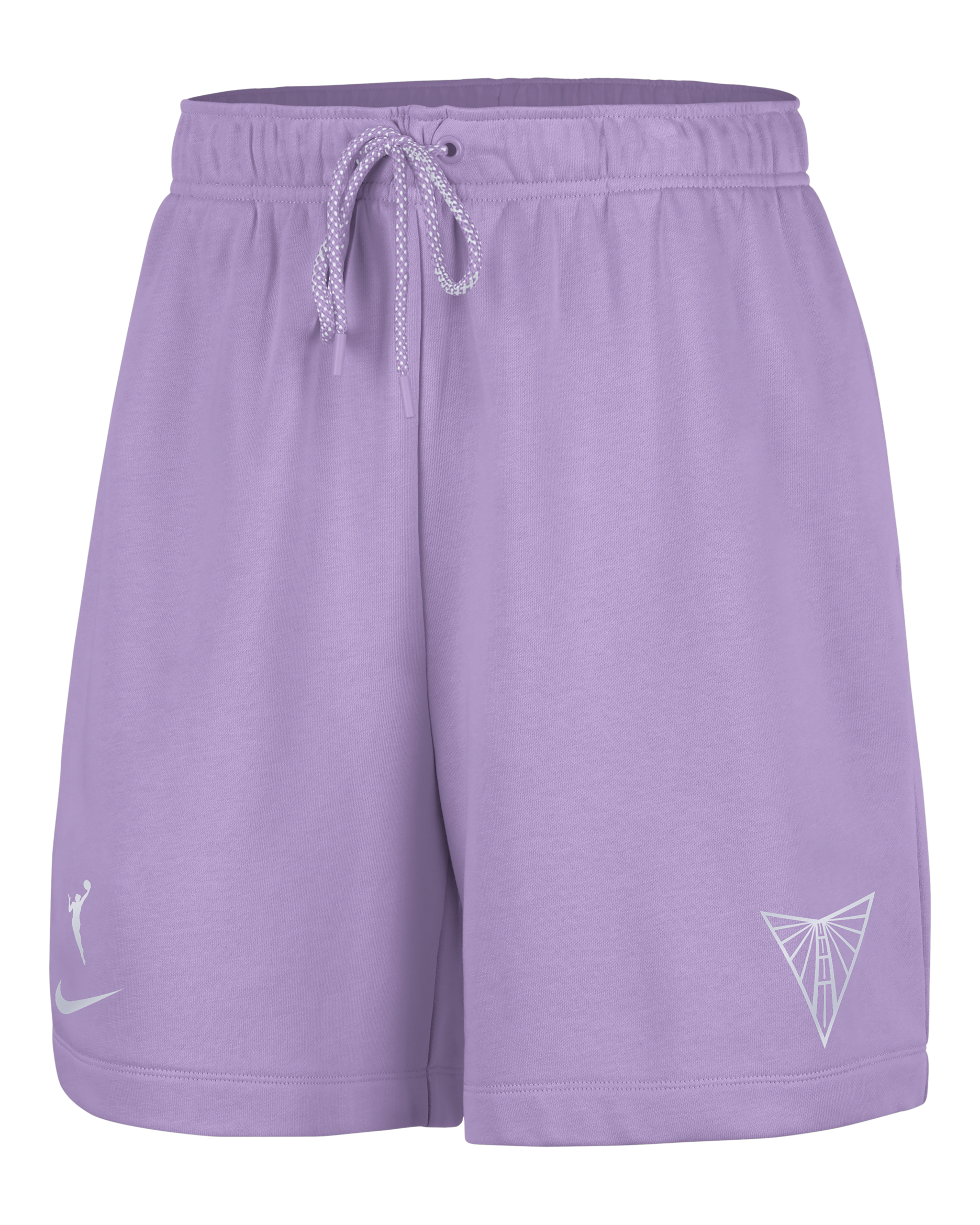 Golden State Valkyries Women's Nike WNBA 6" Fleece Shorts - Urban Lilac/White