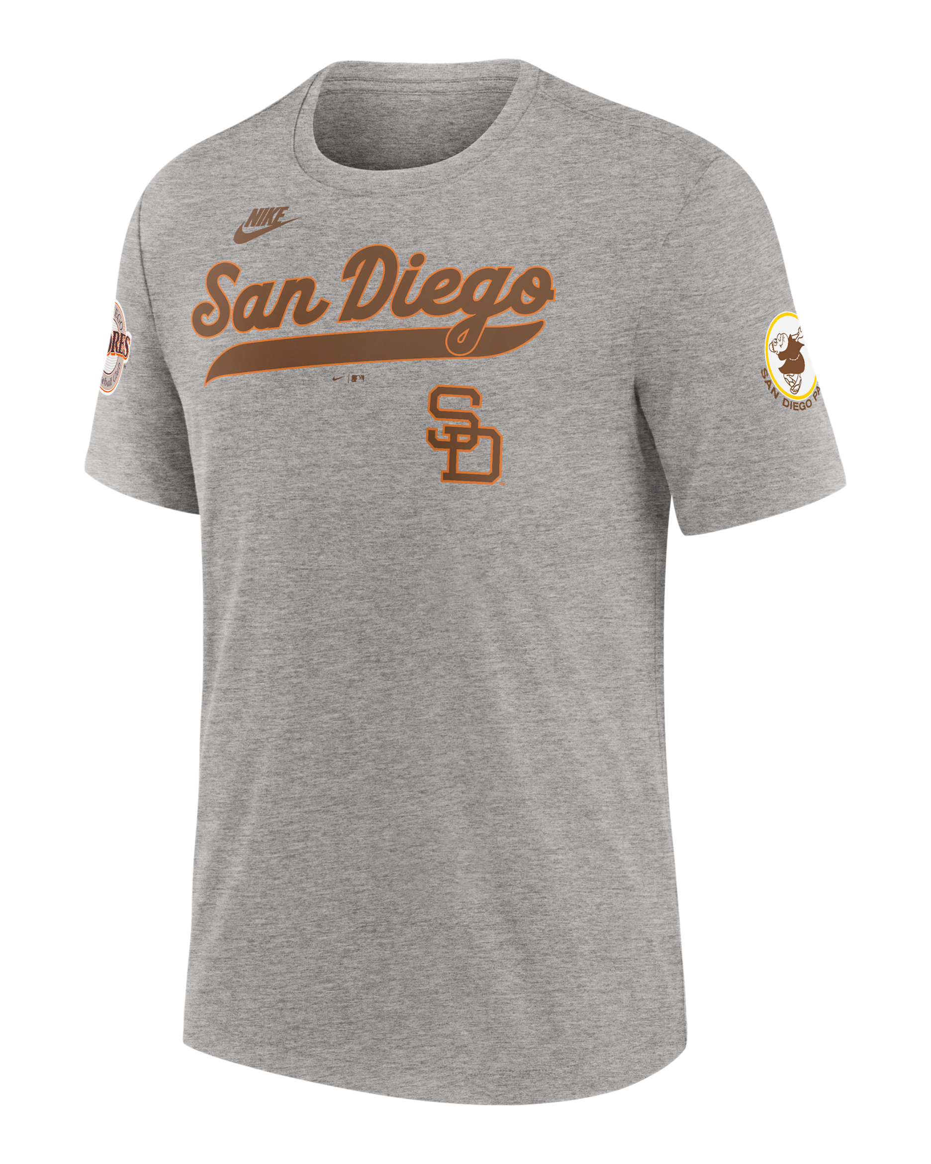 San Diego Padres Cooperstown Eras Men's Nike MLB T-Shirt - Charcoal Heather