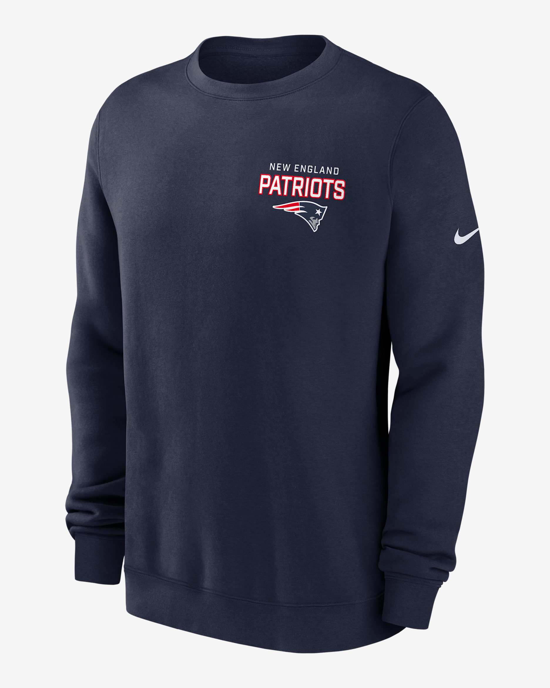 New England Patriots Draw Block Club Men's Nike NFL Pullover Crew - Navy