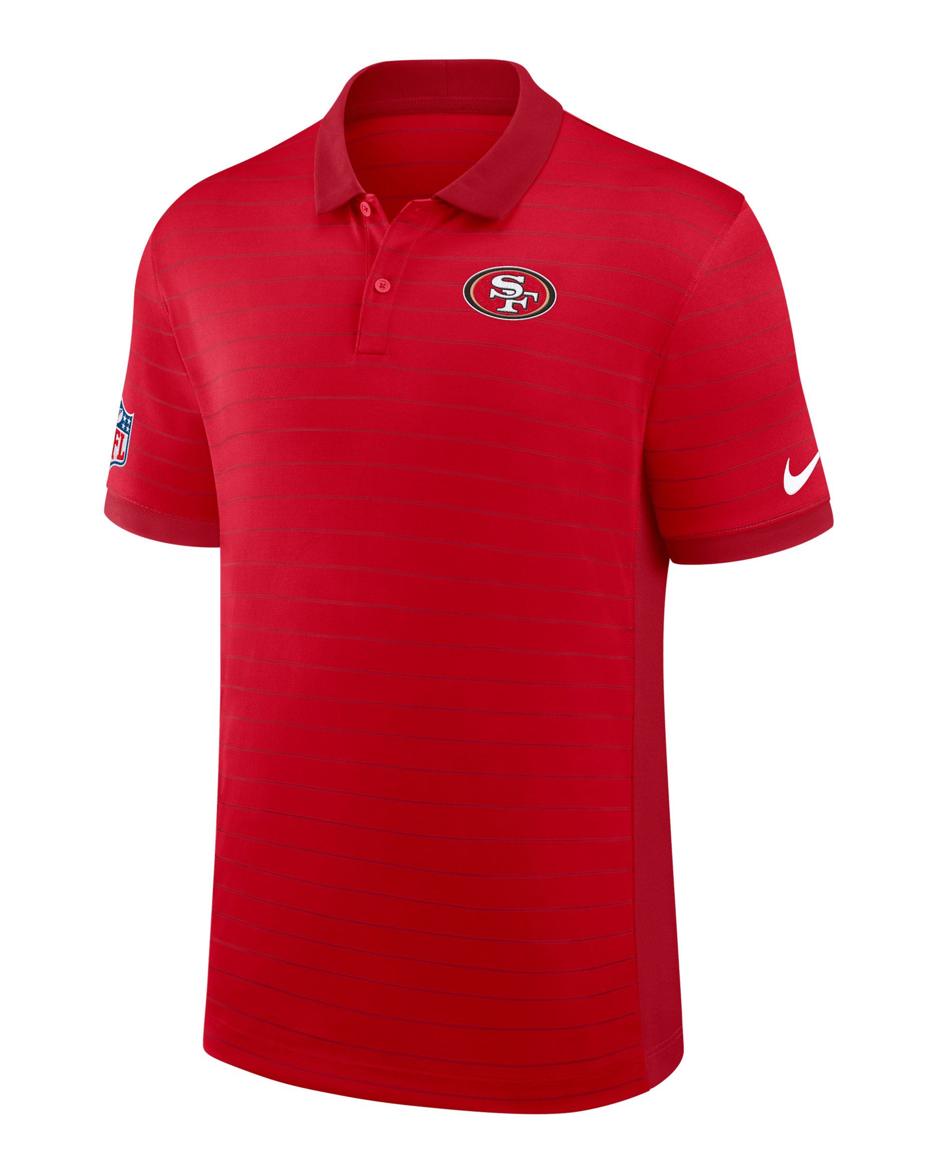San Francisco 49ers Sideline Victory Stripe Men's Nike Dri-FIT NFL Polo - Red