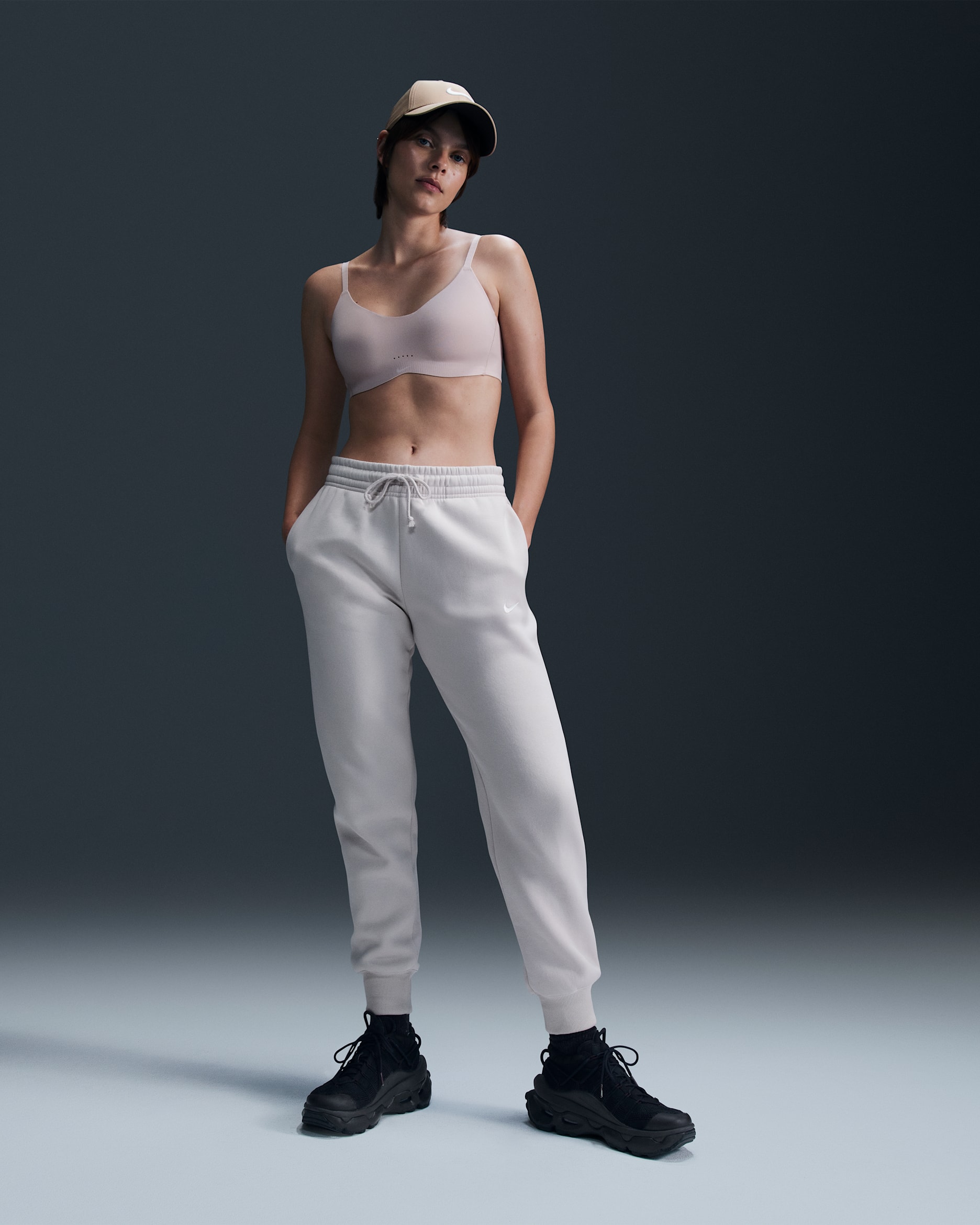 Nike Sportswear Phoenix Fleece Women's Mid-Rise Sweatpants - Light Orewood Brown/Sail